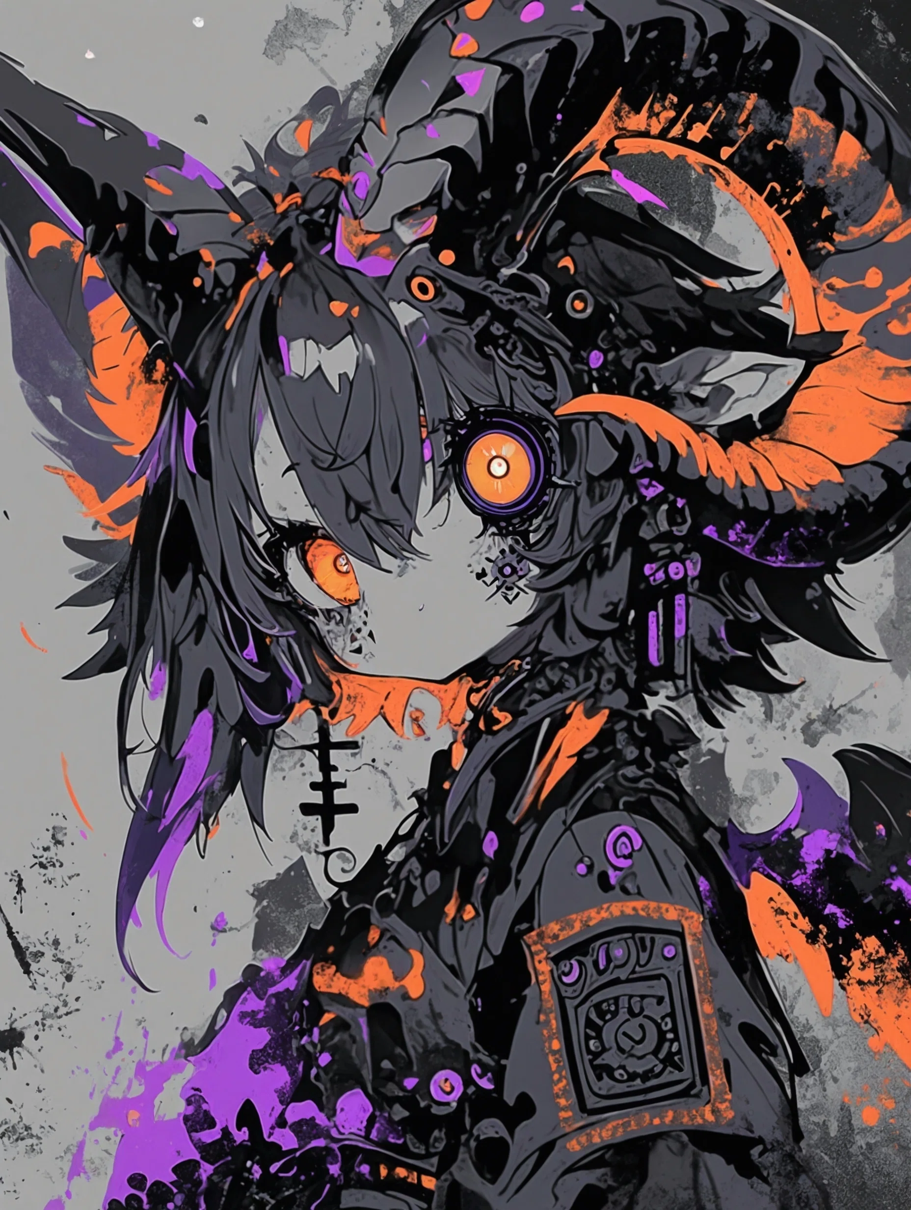 AIイラスト制作記｜鉛筆質感×限定2色で描く、可愛い悪魔の少女