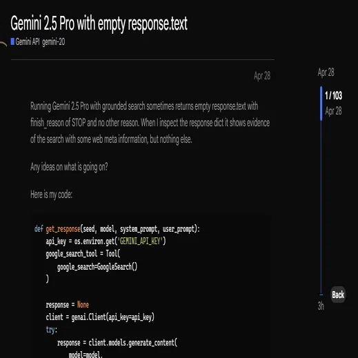 Gemini APIでresponse.textが空になる障害が発生している【解消済