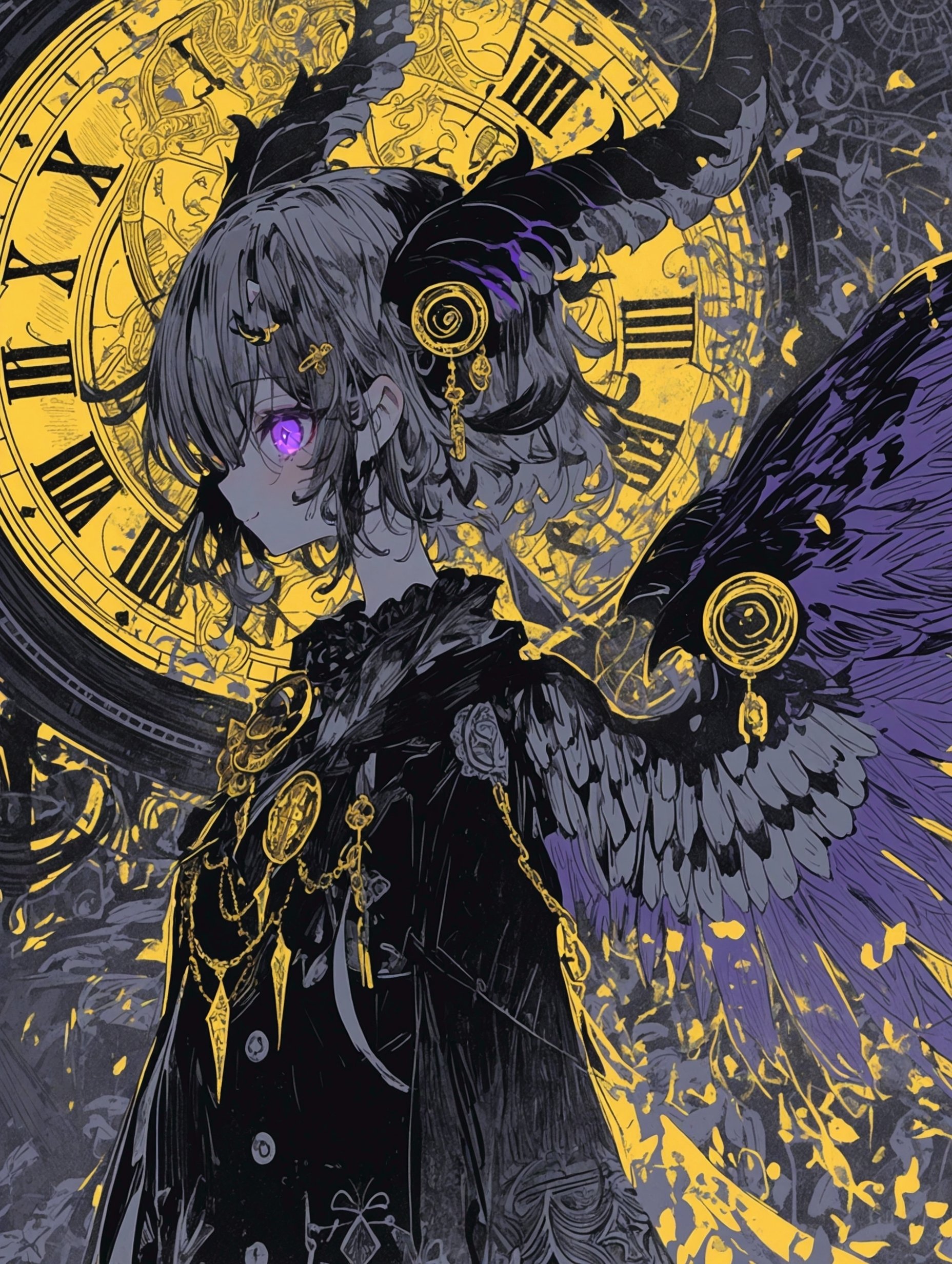 AIイラスト制作記｜鉛筆質感×限定2色で描く「時を司る悪魔の少女