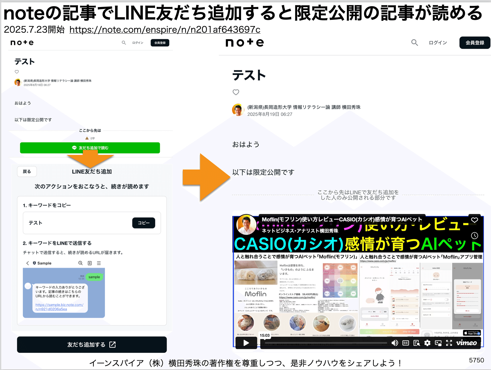 noteのLINE友だち追加で限定記事が読める機能を無料化の裏技｜(新潟県