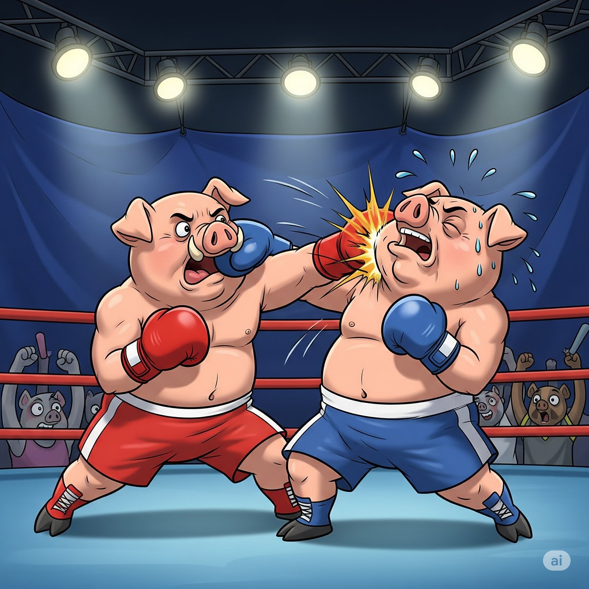 ブタがブタをぶったのでぶっ倒れた｜にゃんころもち R | ankoromoti-nya