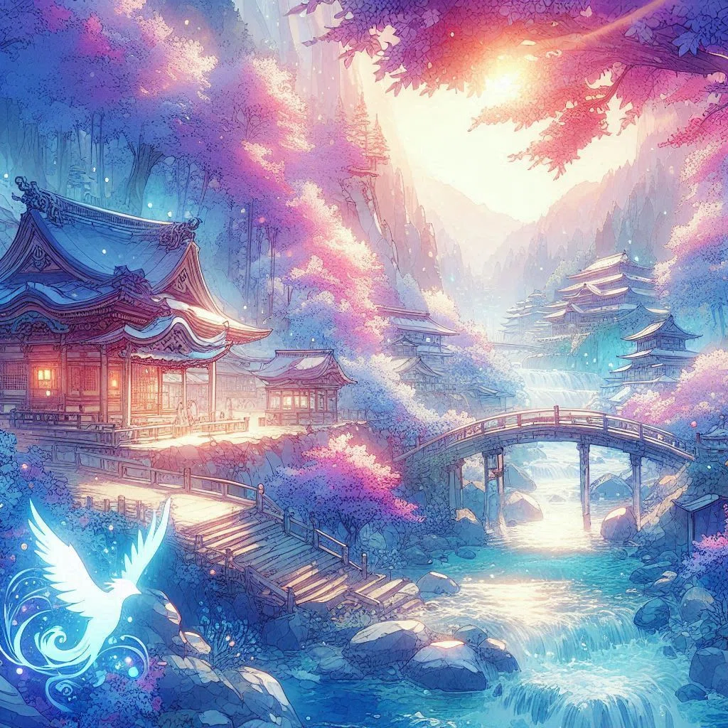 339[生成AI] 日本の風景と幻想,精霊流し[Image Creator]｜久藤 あかり
