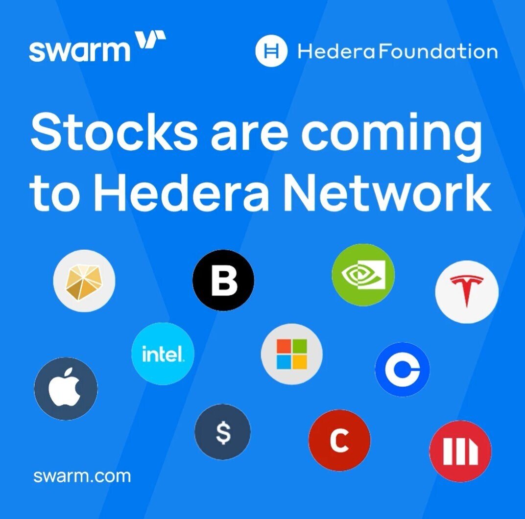 📈 EU証券発行規制認証Swarm 、アップル($AAPL)、テスラ($TSLA)、ストラテジー($MSTR)などヘデラベースのトークン化株が登場！｜HederaKimchiのヘデラ知識倉庫！