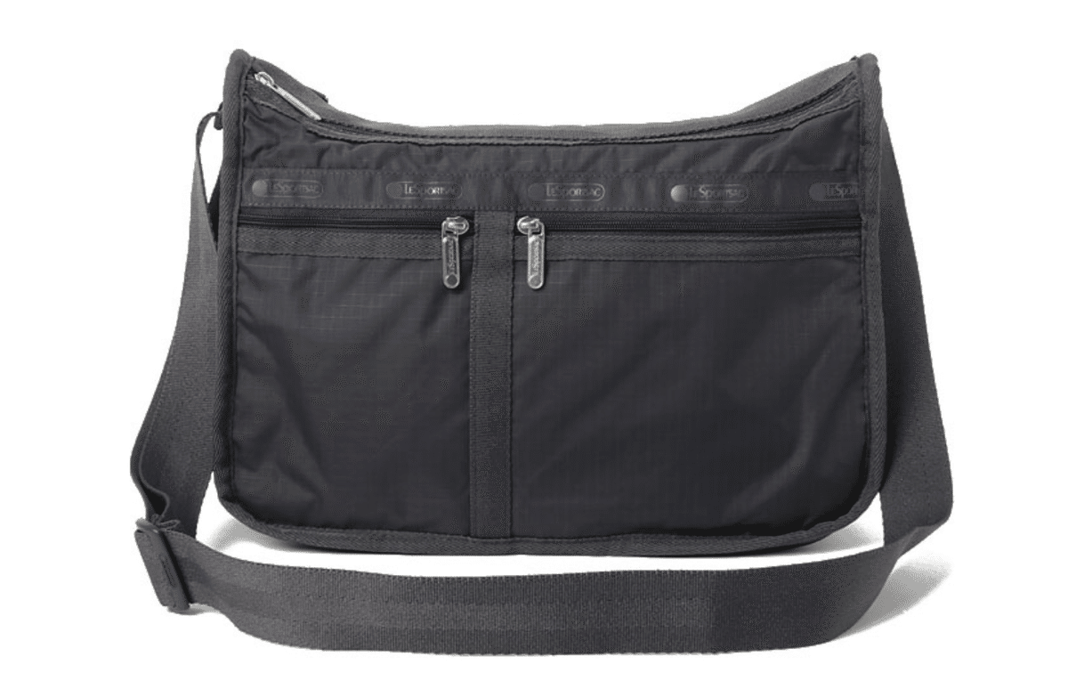 【良品】レスポートサック　ブラック　ボストン　ショルダー　バッグ　旅行　出張 LeSportsac ボストンバッグ SMALL CARRYALL DUFFLE リサイクルド
