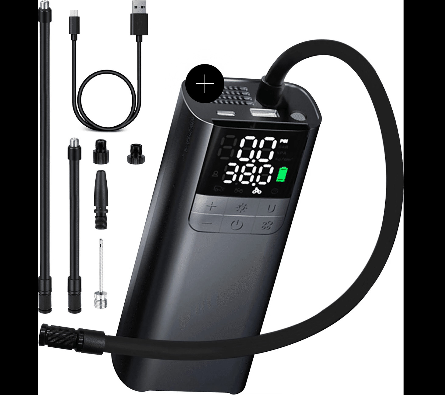 電動空気入れ コードレス充電式 最大圧力150PSI 5000mah 大容量