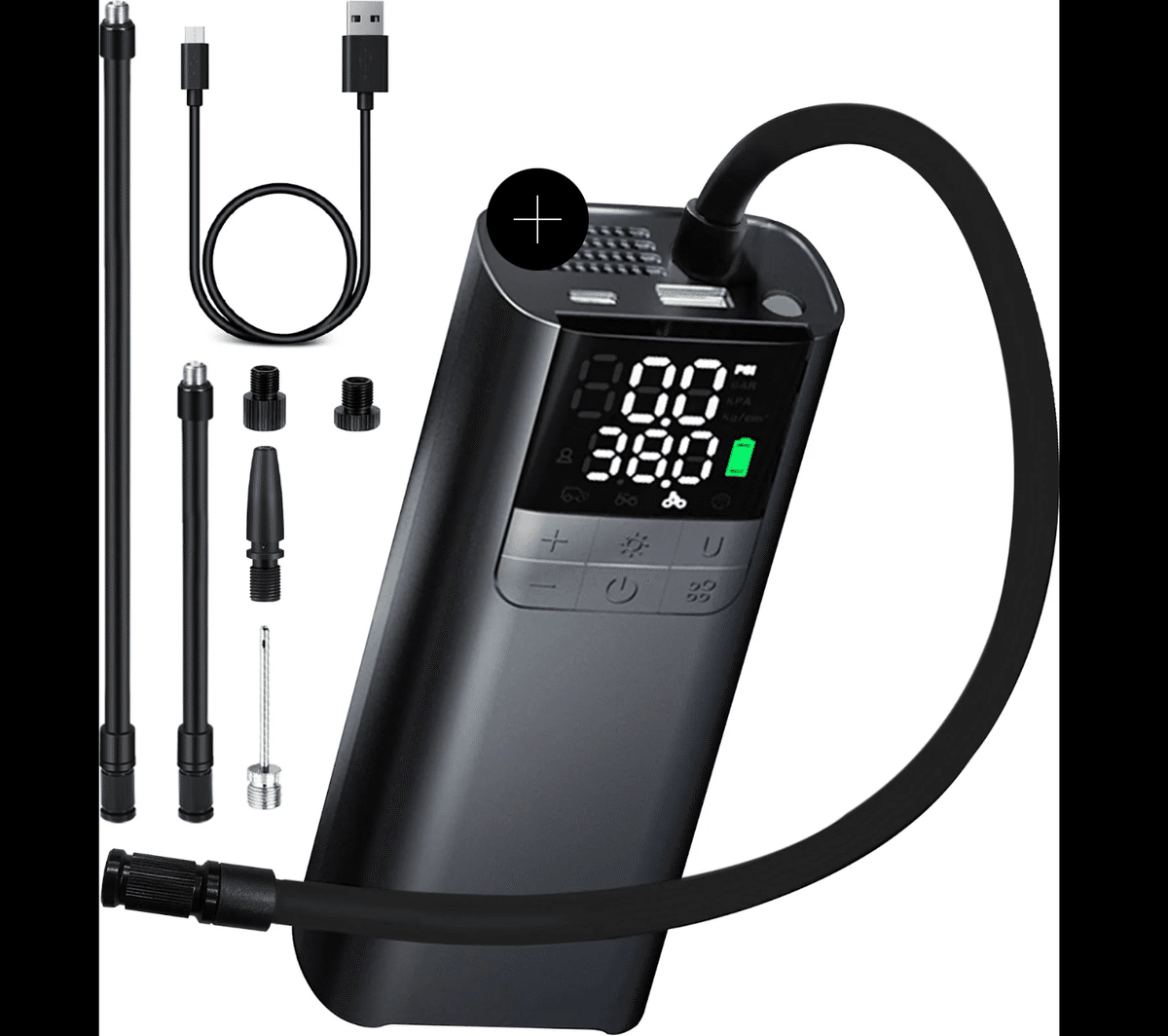 CYCPLUS 自転車 空気入れ 気圧表示 MAX 120PSI 携帯 電動ポンプ 携帯