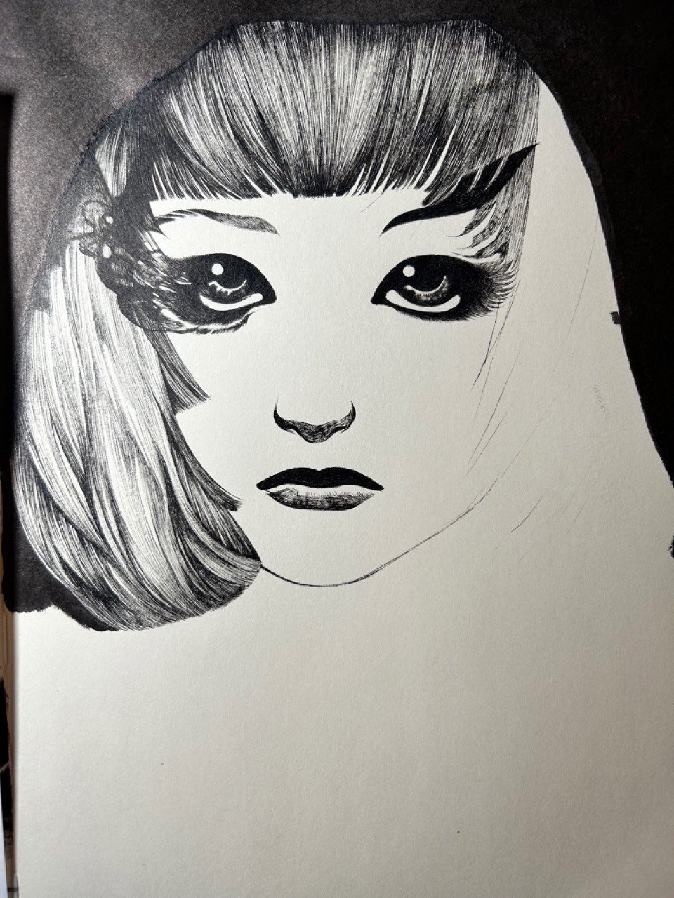 ペン画制作工程（ ´_ゝ`）②｜🌱輝星✨