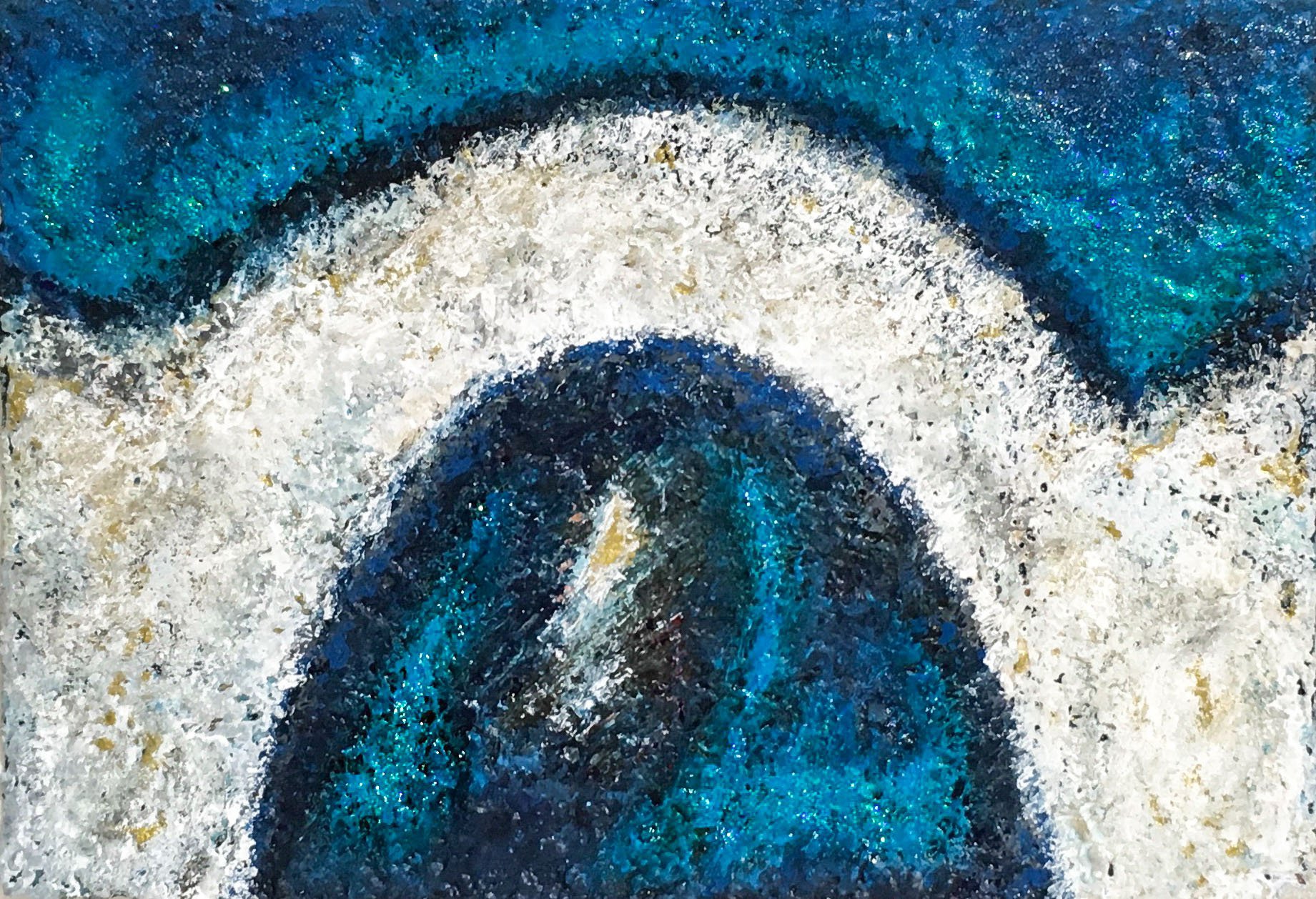 絵画　作品名　「毒と青と春」 青色を基調とした絵画作品4｜Kodanukibon（こだぬきぼん）
