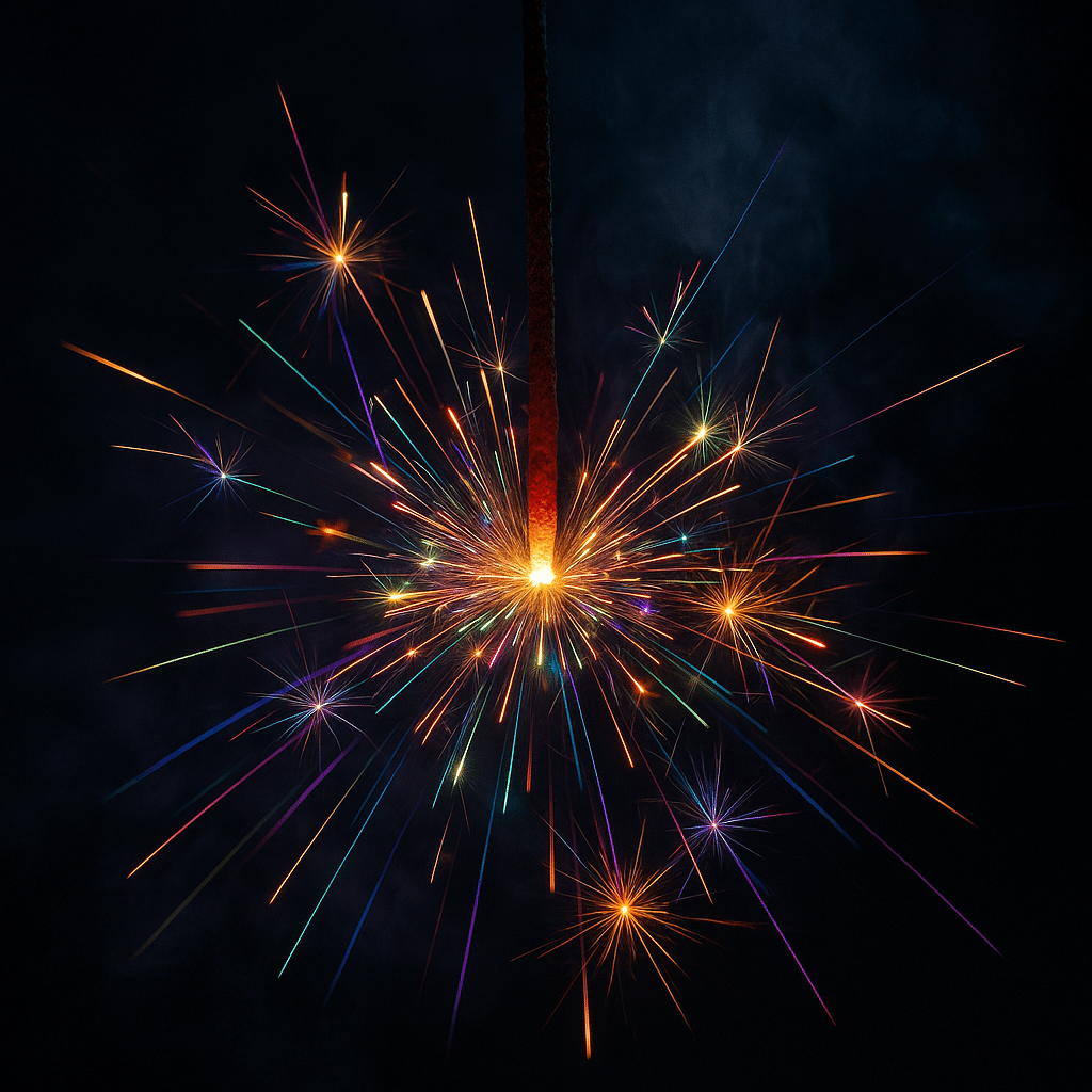 AIイラスト≪線香花火≫｜ハクセキレイ