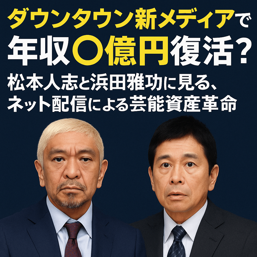 ダウンタウン新メディアで年収◯億円復活？松本人志と浜田雅功に見る、ネット配信による芸能資産革命｜あらた@話題アフィぺんぎん