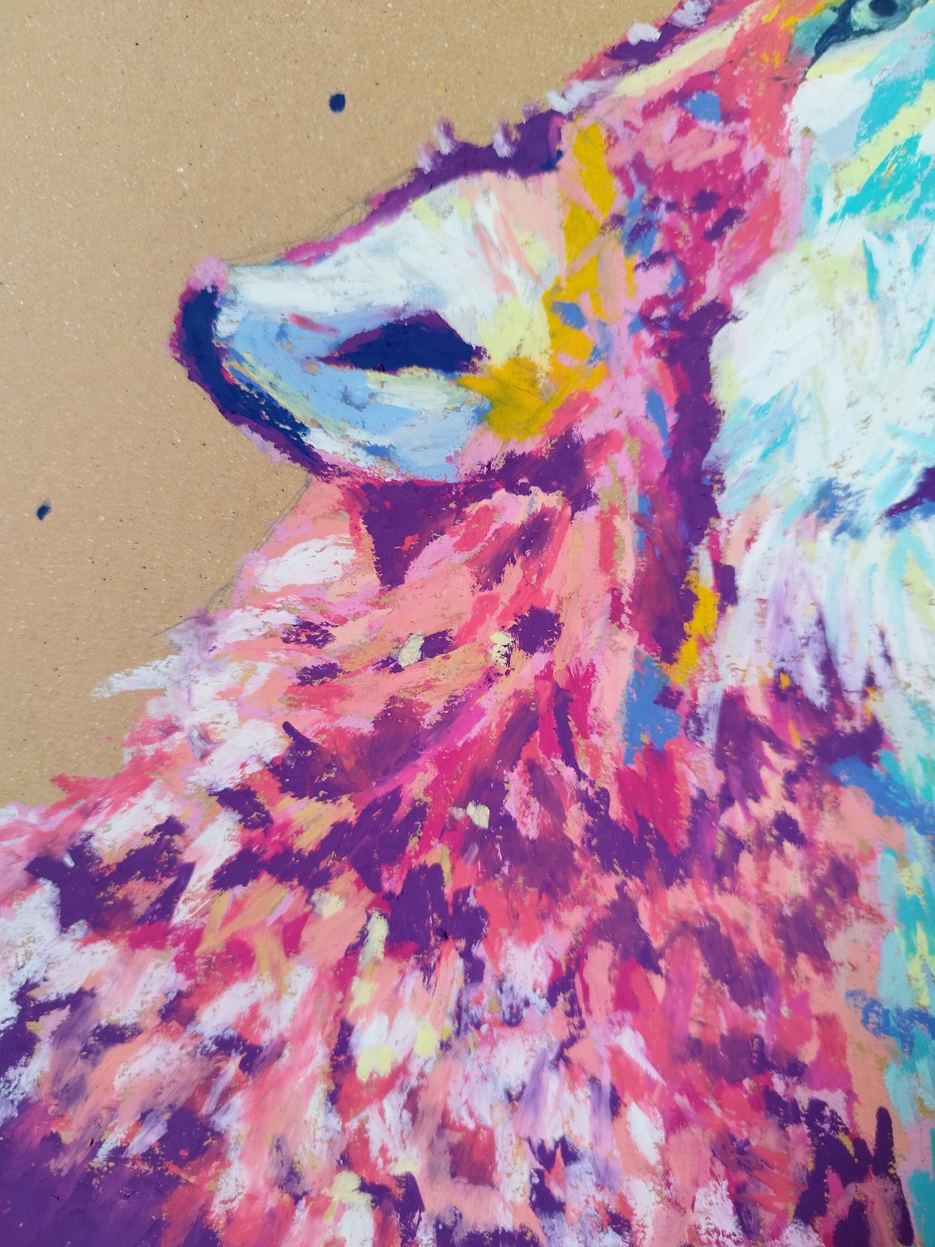 3年前に描いた水彩画をオイルパステルでリメイク：画材の魅力を再発見