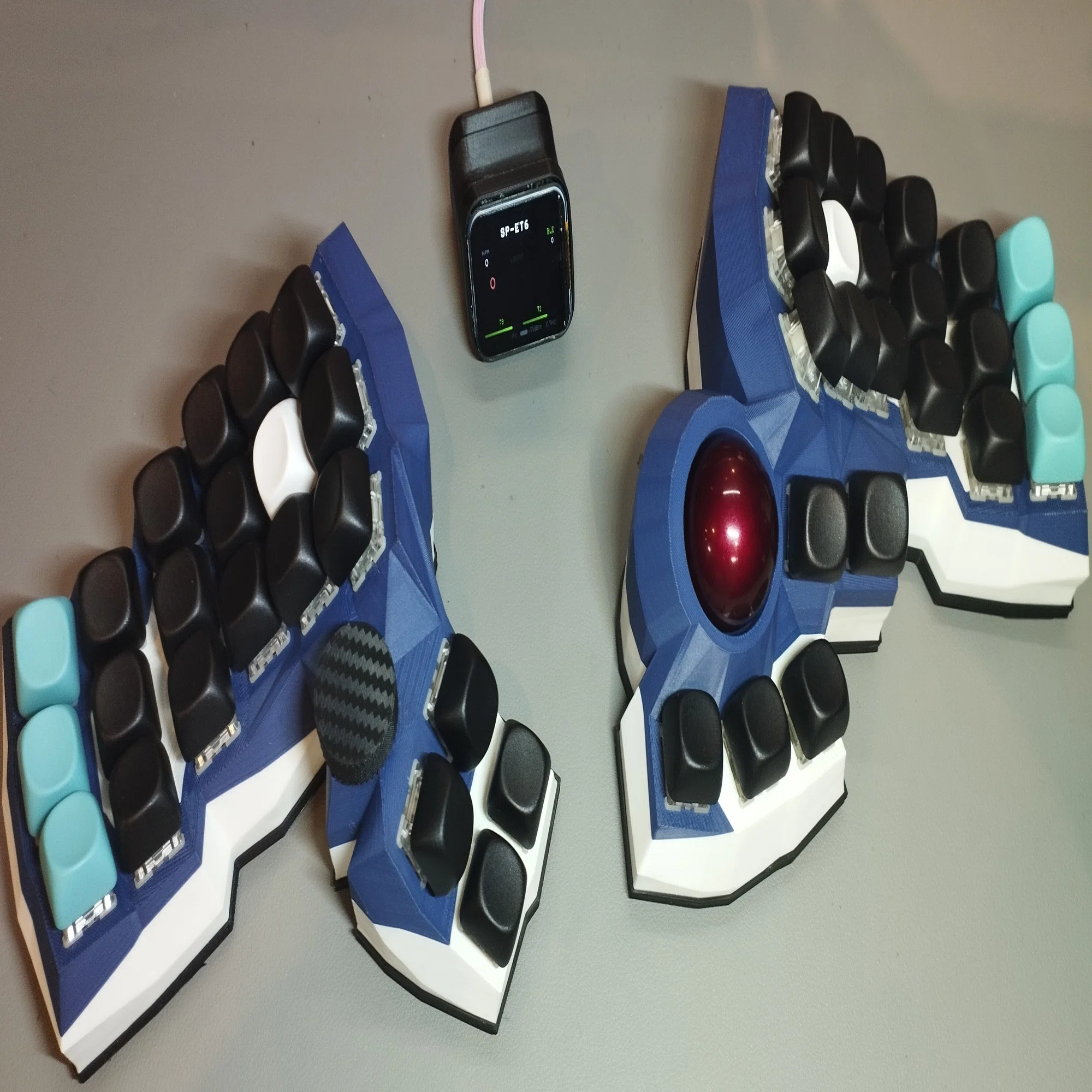 Pyuron ZMK 無線ダブルトラックボールキーボード 大玉トラックボール 