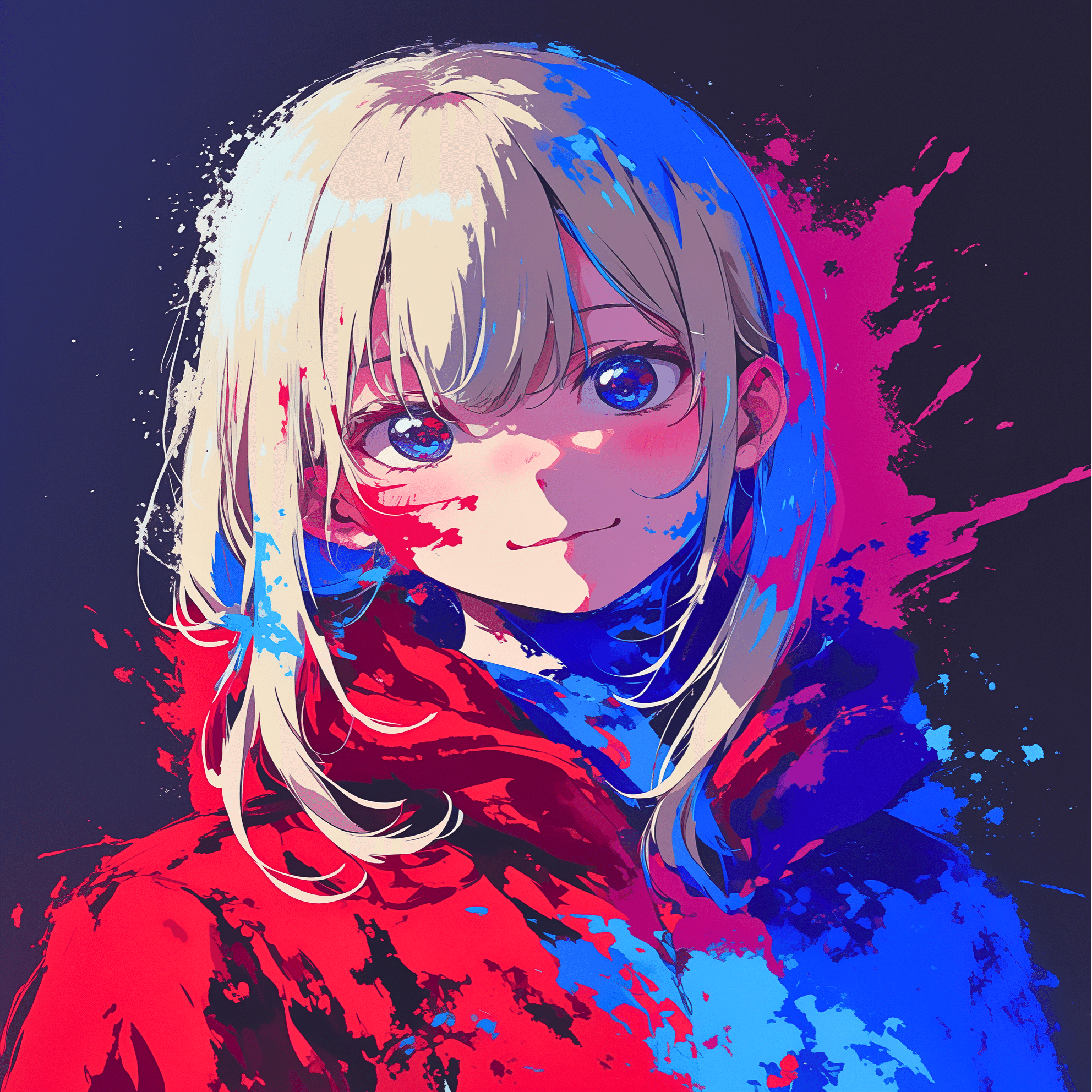 赤と青、その狭間に囁く【画像生成AI＋4コマ漫画】｜Alpaka