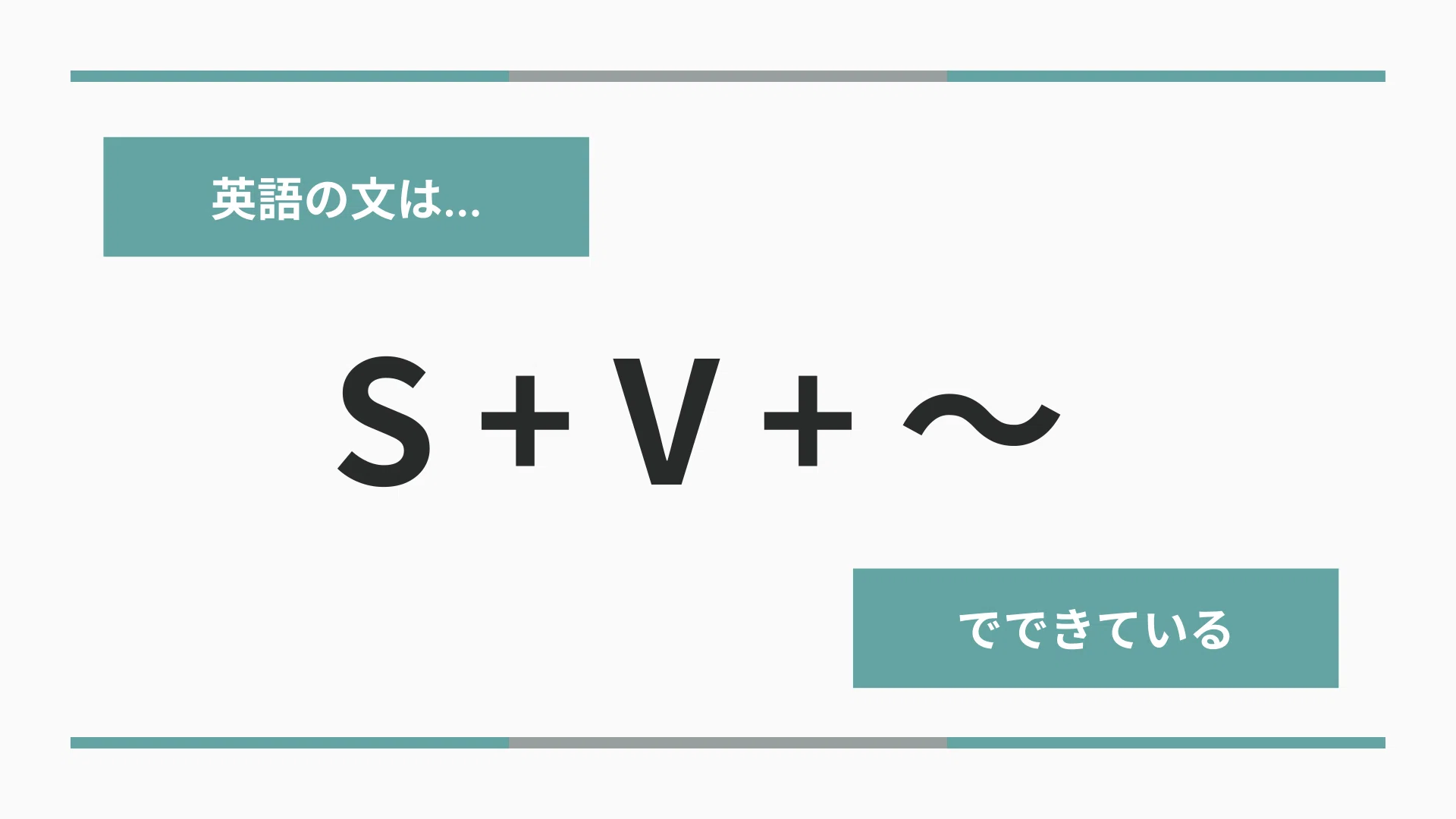 英語の文章の仕組み 英文法の断捨離～Minimum English Grammar ～第1回 英語はSV