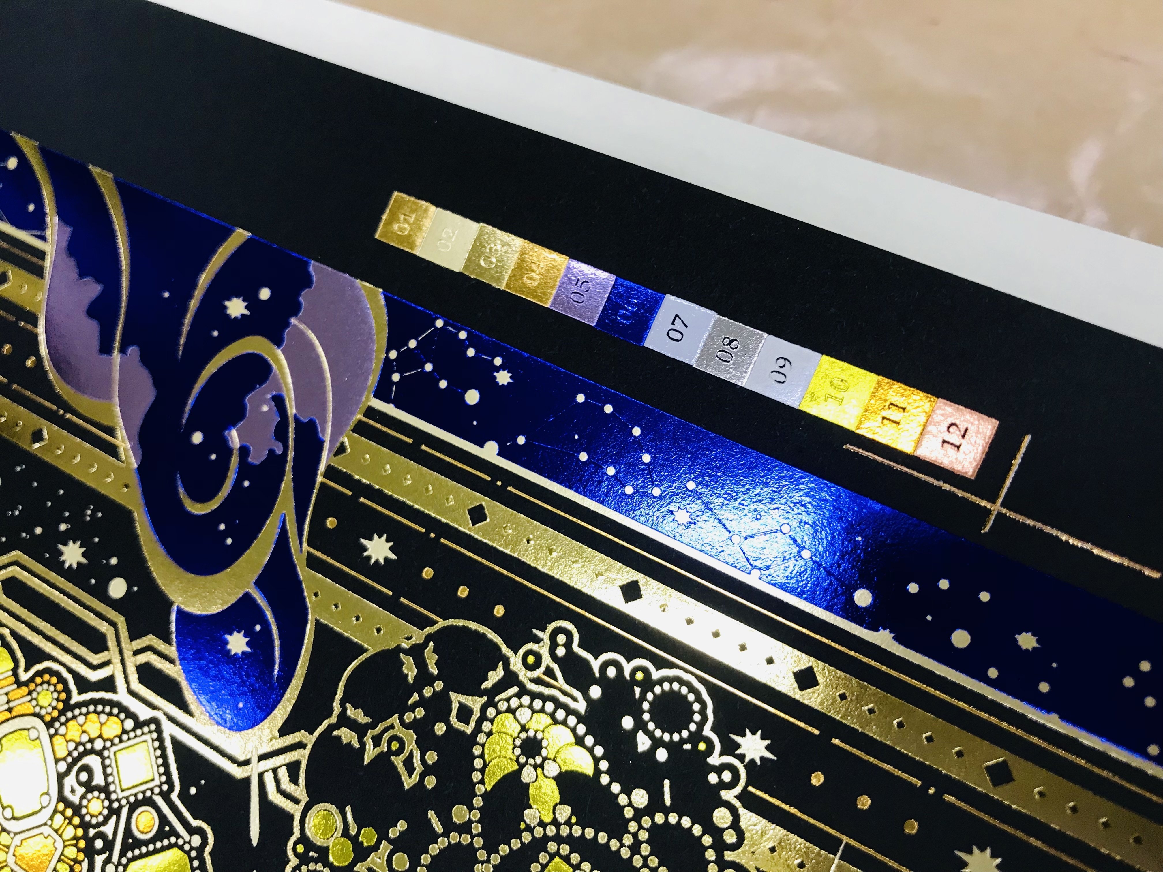 ブロッターアート 橋本周延「雪月花の内」限定印刷品 印刷加工最良コレクションに 後編】「箔押し25色＋彫刻エンボス加工 アートポスター 製作