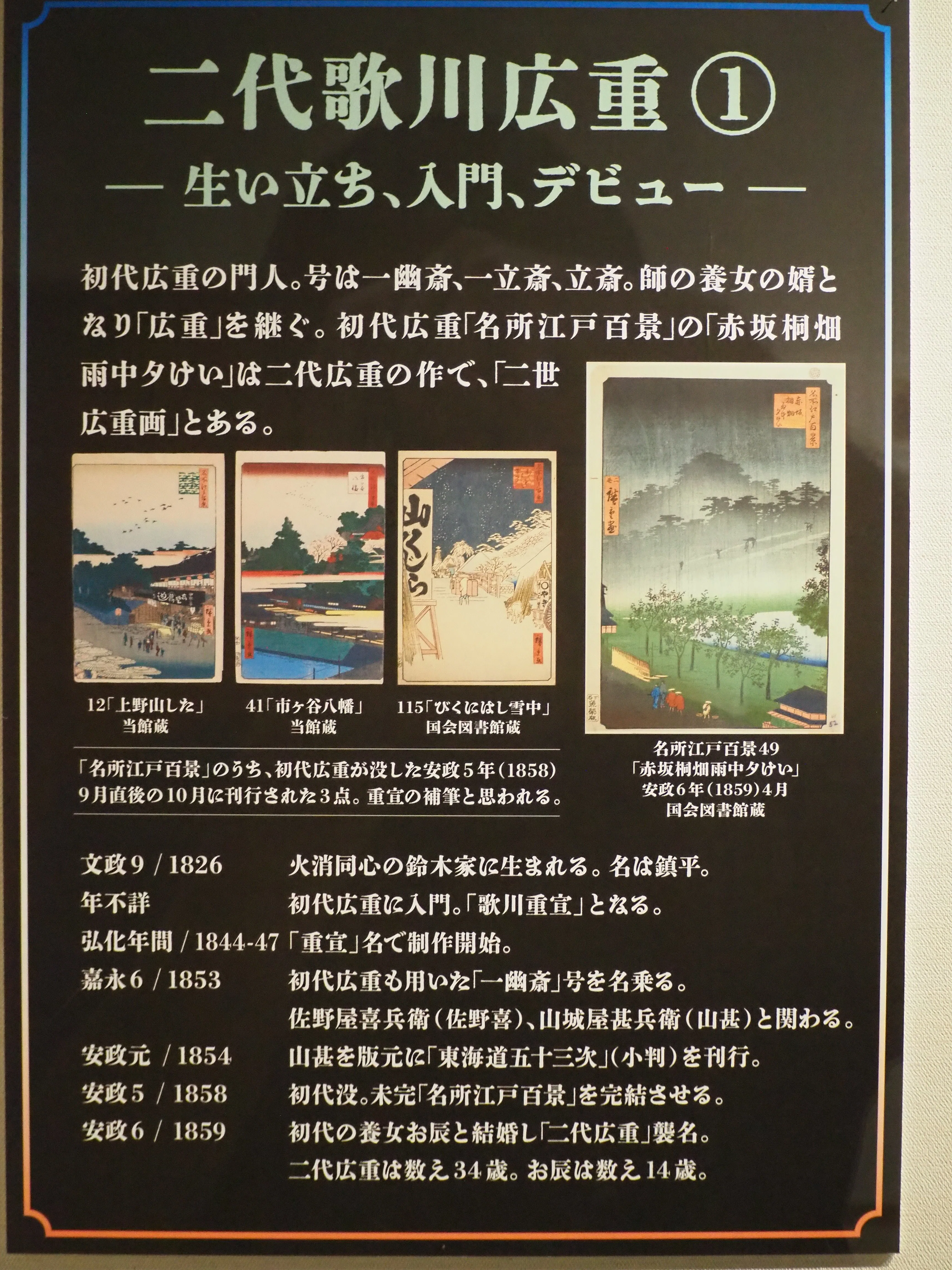 中野歴史民俗資料館25'～広重三代②｜かずくんの備忘録