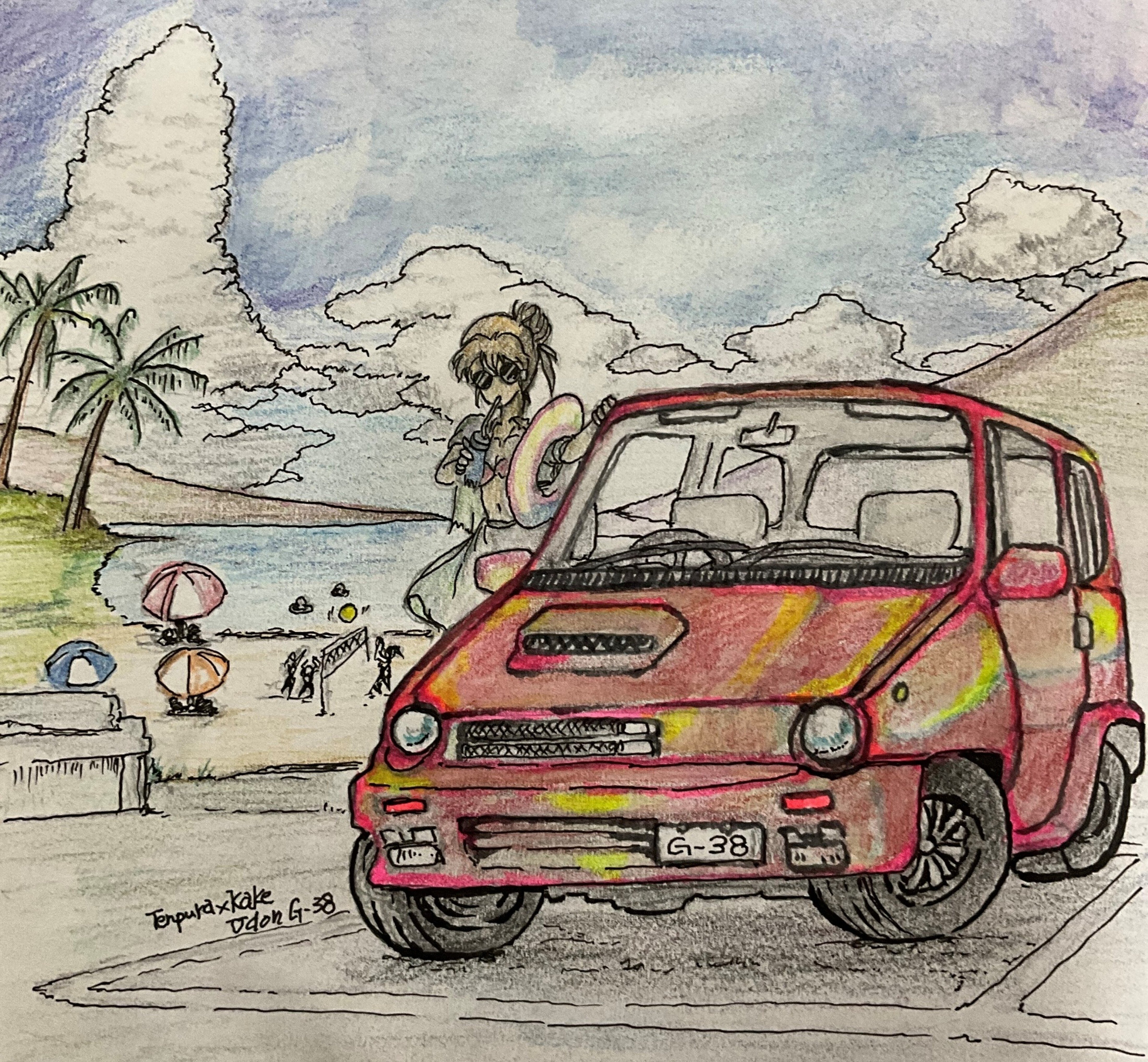 イラスト日記＃055】らくがき／三十数年前に買った色鉛筆でアナログ絵