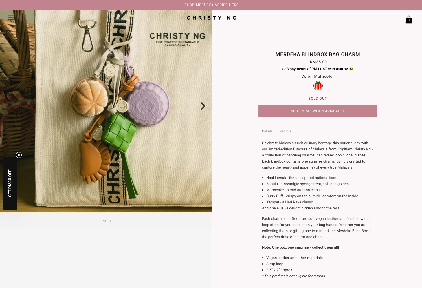 Christy NgのMerdeka Blindbox Bag Charmの再販希望の方はこれやって 