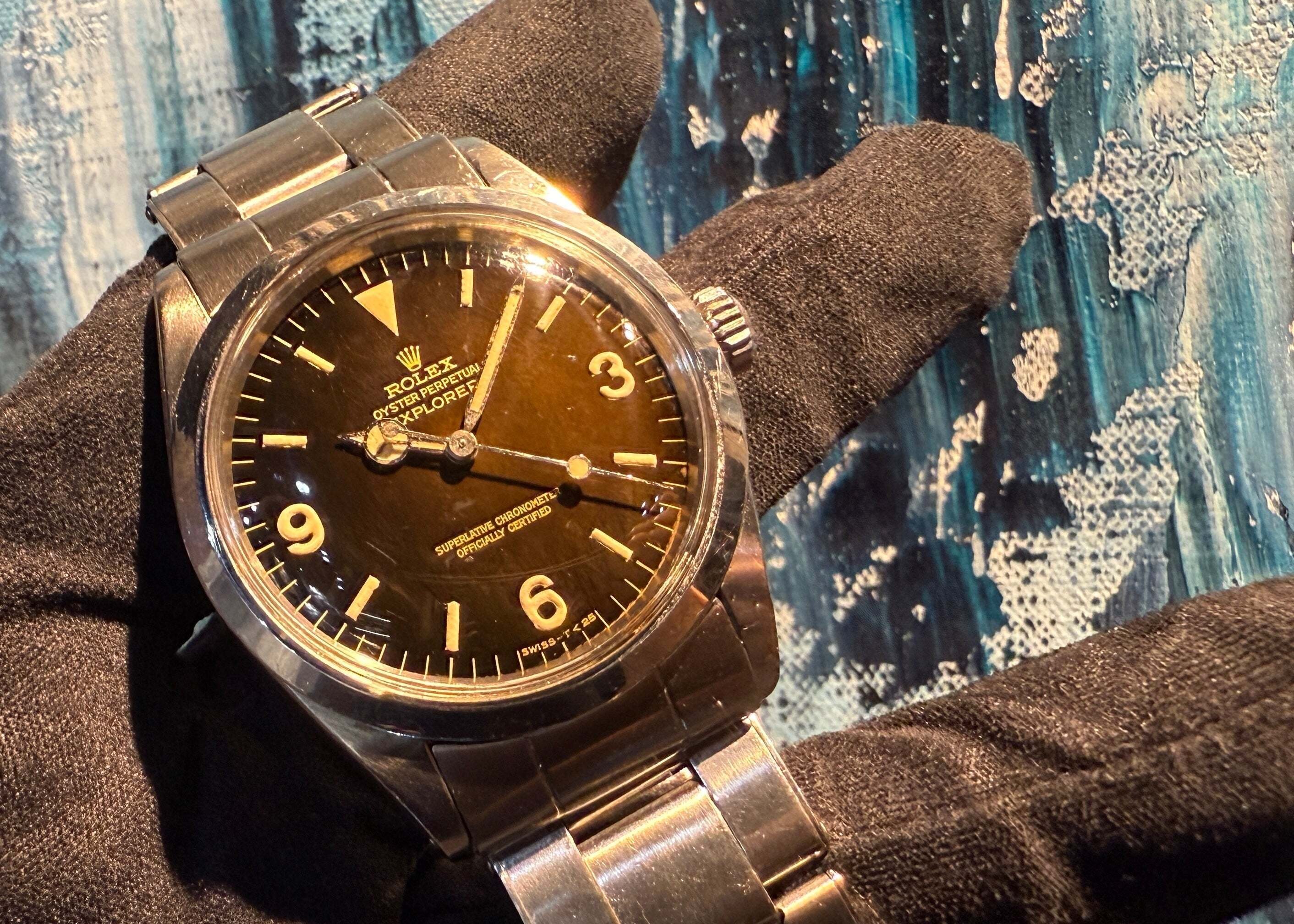 雰囲気抜群 トロピカルミラー ロレックス エクスプローラー 1016 66年