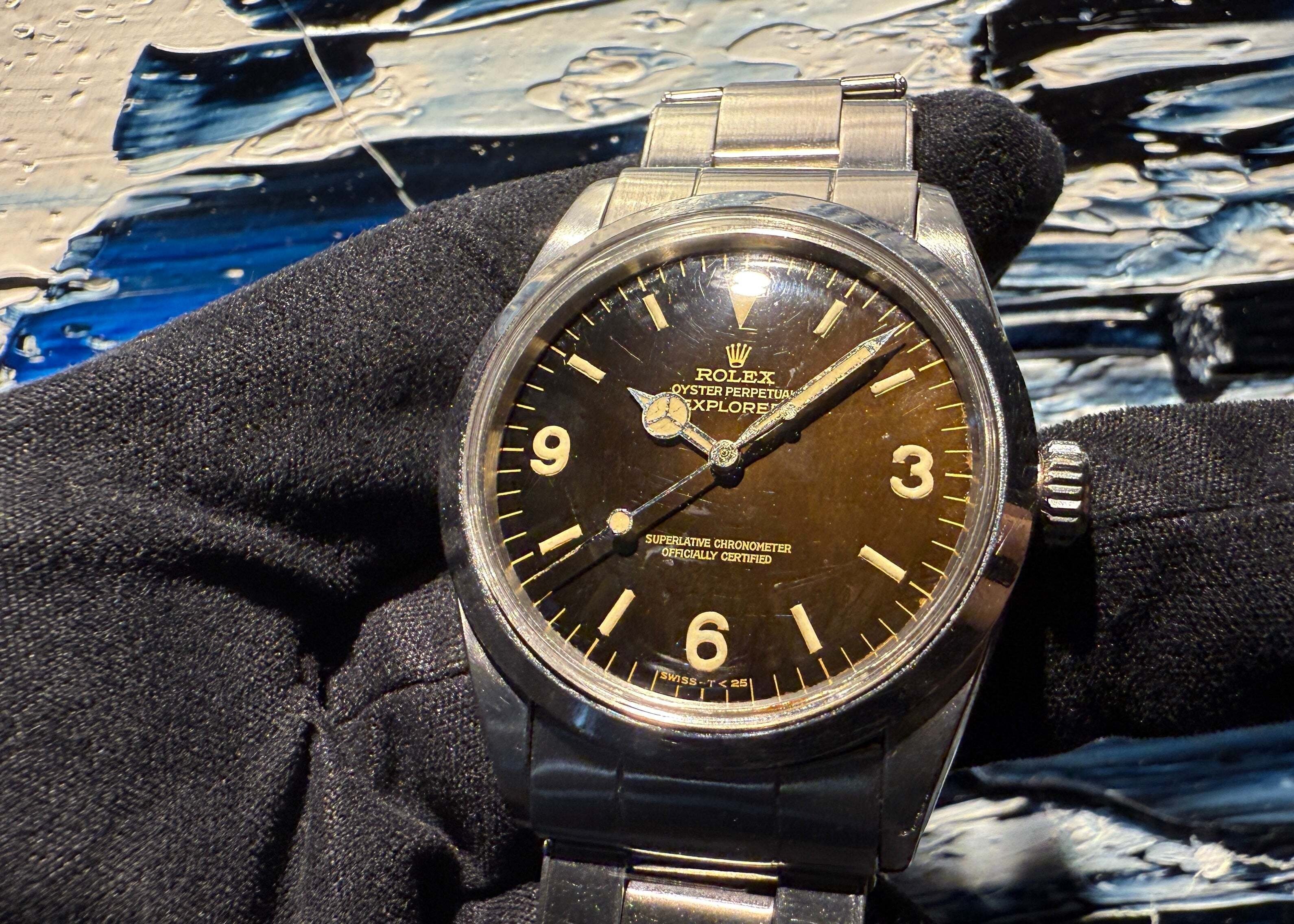 雰囲気抜群 トロピカルミラー ロレックス エクスプローラー 1016 66年