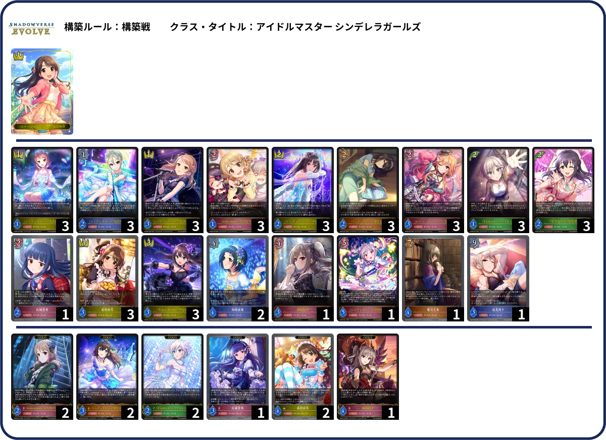 シャドウバースエボルヴ　シンデレラガールズ　まとめ コラボパック「アイドルマスター シンデレラガールズ」 | カードリスト
