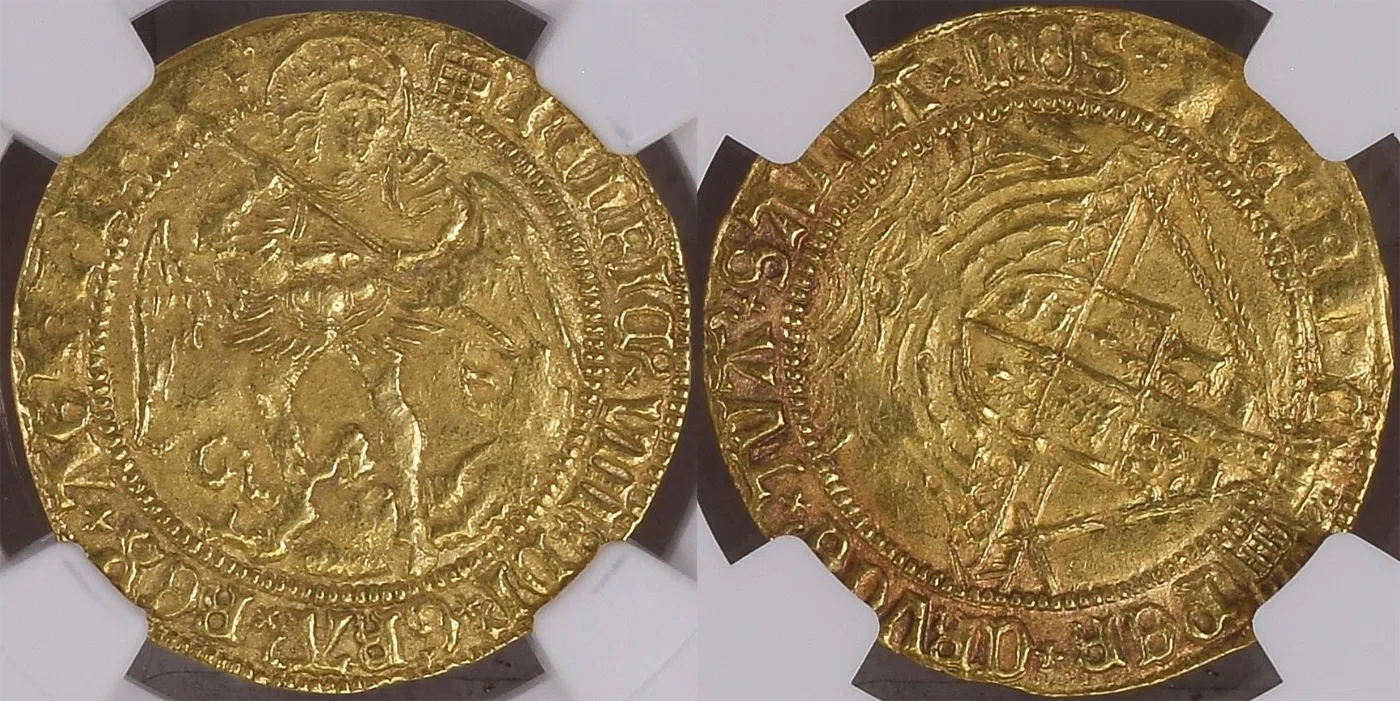 1509-26 イギリス ヘンリー8世エンジェル金貨｜アンティークコイン