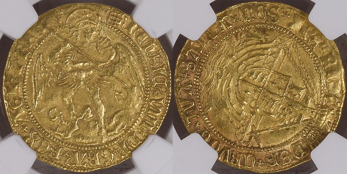 4088. 美品 貴重 1591年 フランス ヘンリー四世 ドゥザーン銀貨 4088