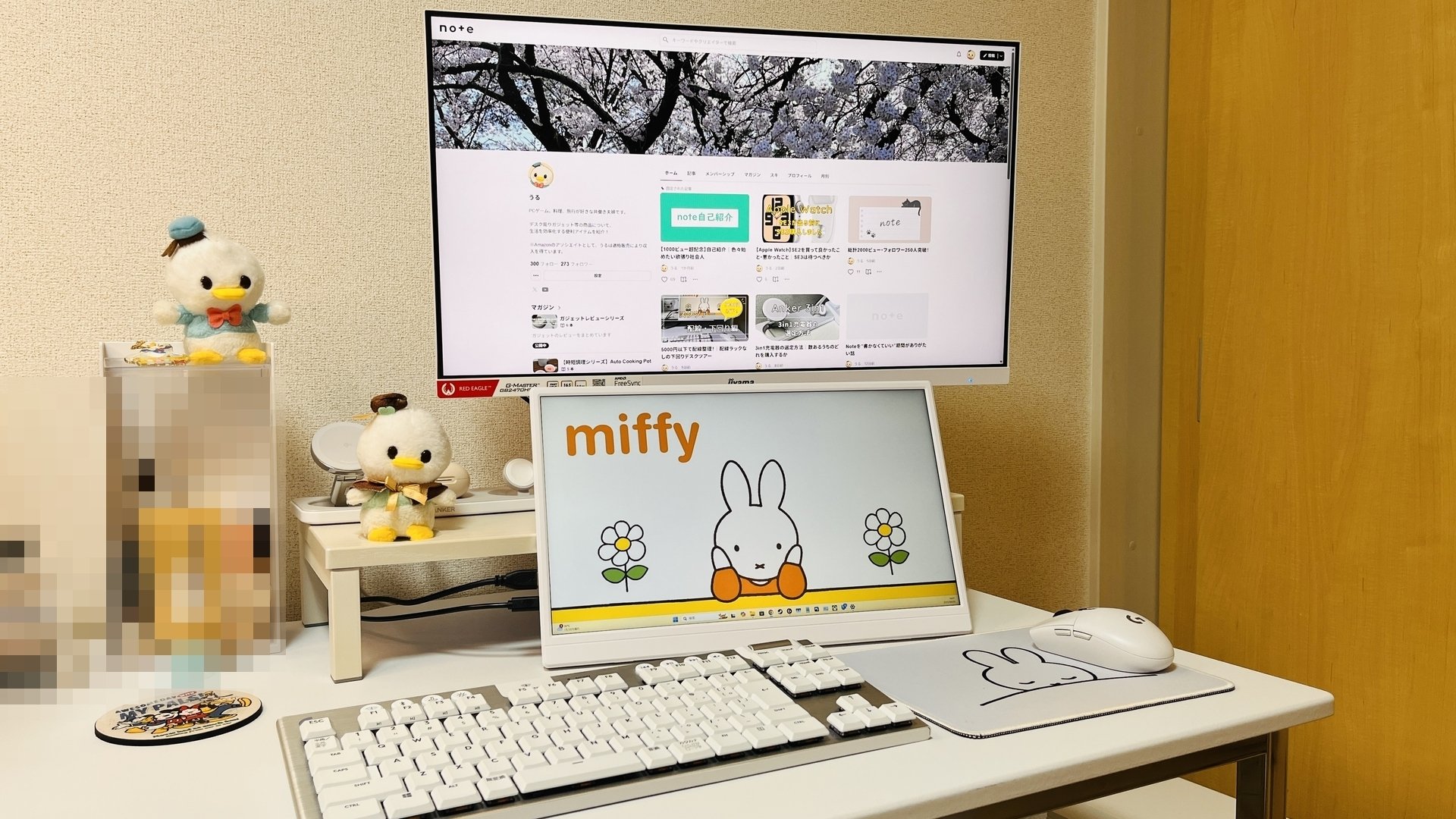 白デスク環境】ドレッサー兼ねた2in1なデスクツアー更新編｜うる