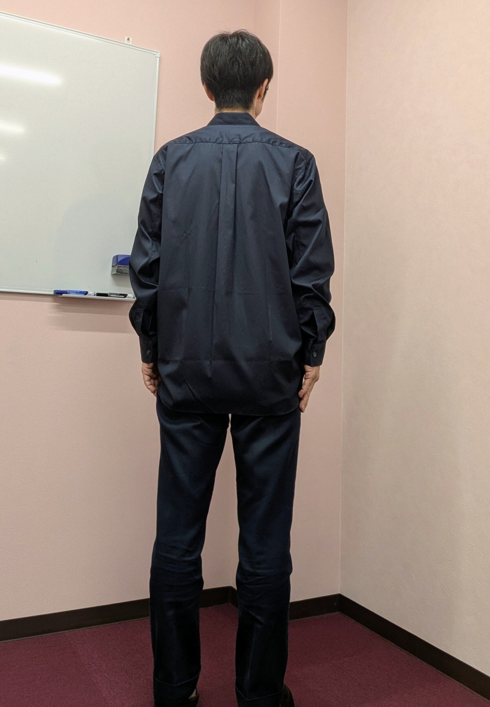 コムデギャルソンシャツのワイドクラシック 黒シャツ　サイズM COMME des GARCONS SHIRT * Forever Wide Classic Plain Cotton Long