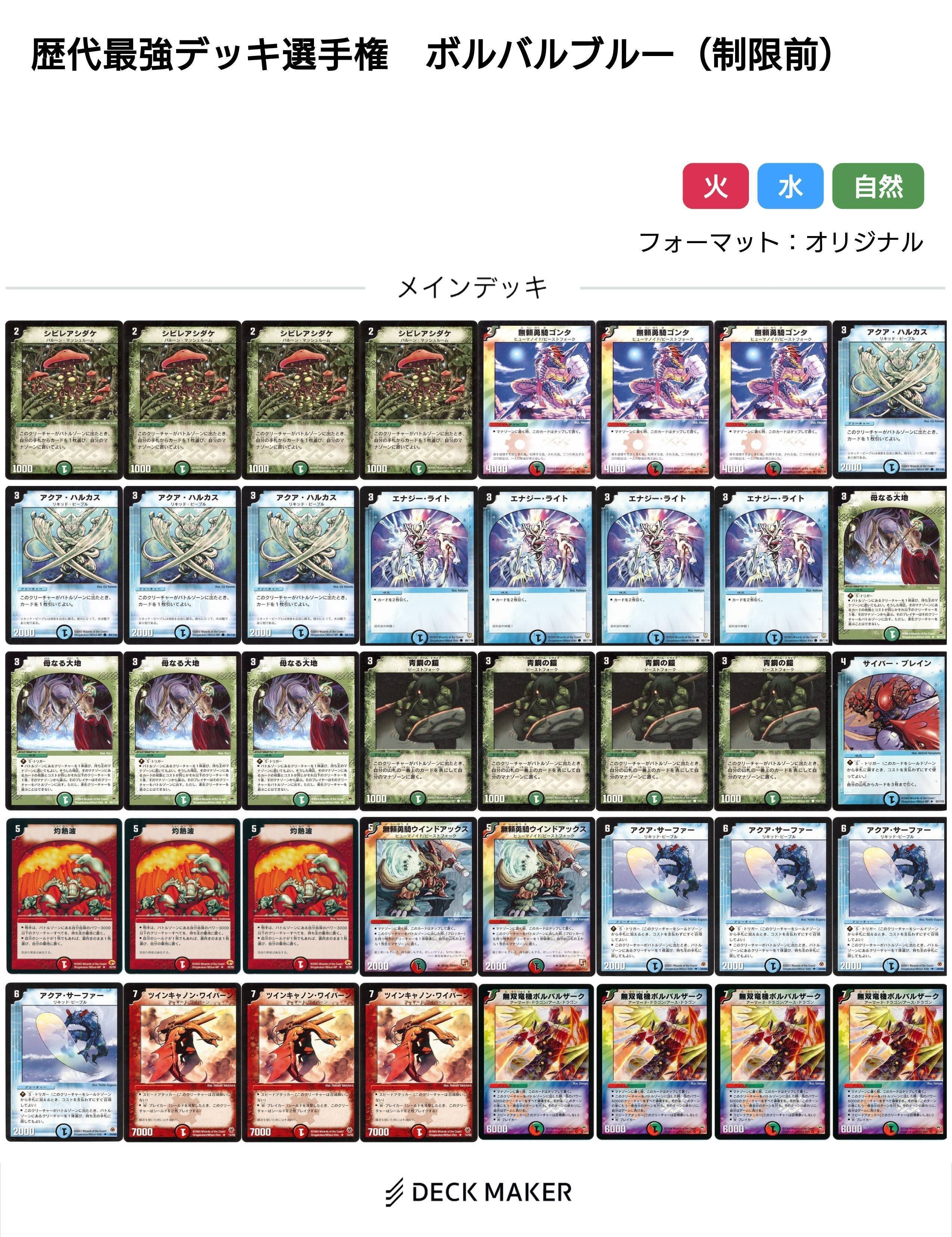 デュエルマスターズ　ボルバルブルー　デッキ デュエルマスターズ ボルバルブルーセット プレイ用 - メルカリ