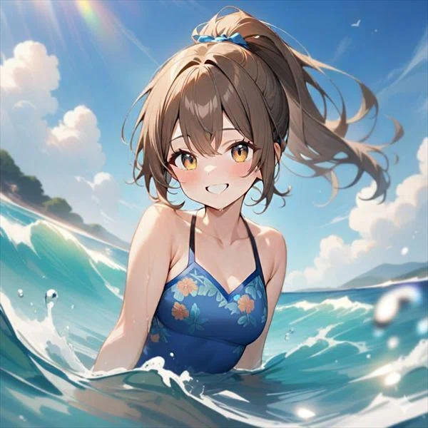 AIイラスト】8月おわり（水着編）｜石木