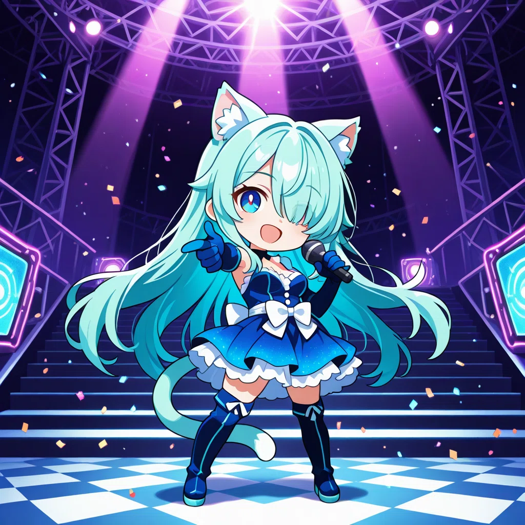 制作過程】AIイラスト 「青猫ちゃん アイドル」｜KaminaRihito