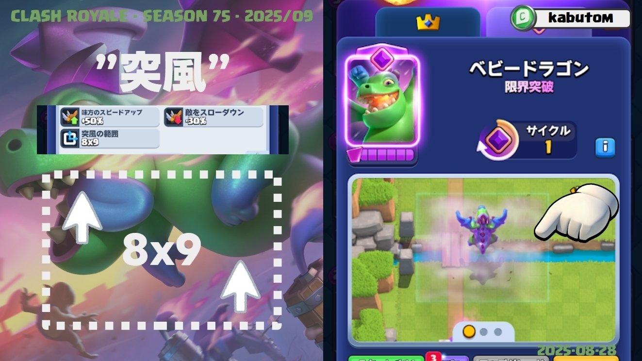 クラロワ | 9月の進化は限界突破ベビードラゴン。突風！追い風