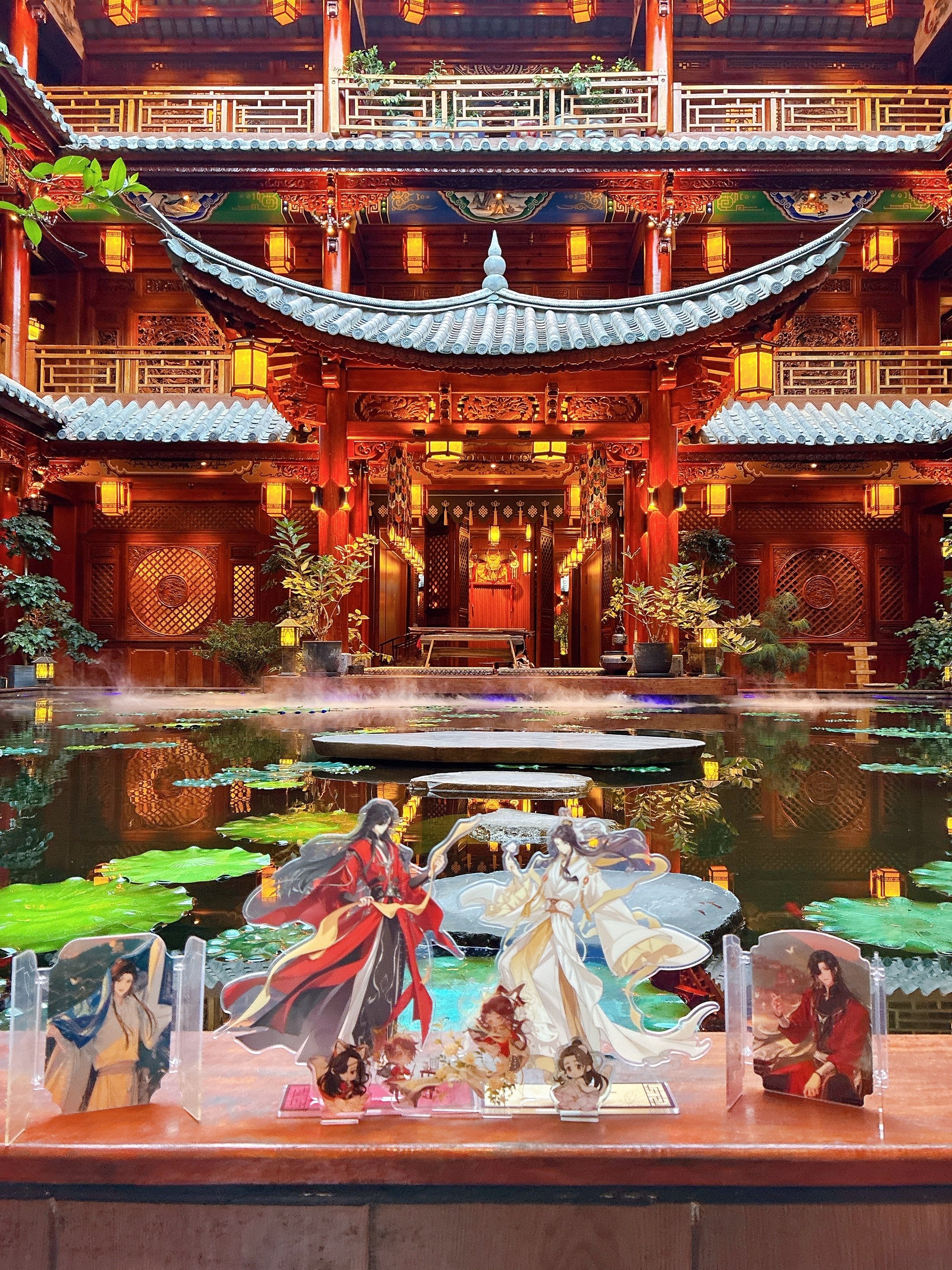 中国雲南省の伝統的な風景 置物 3点セット