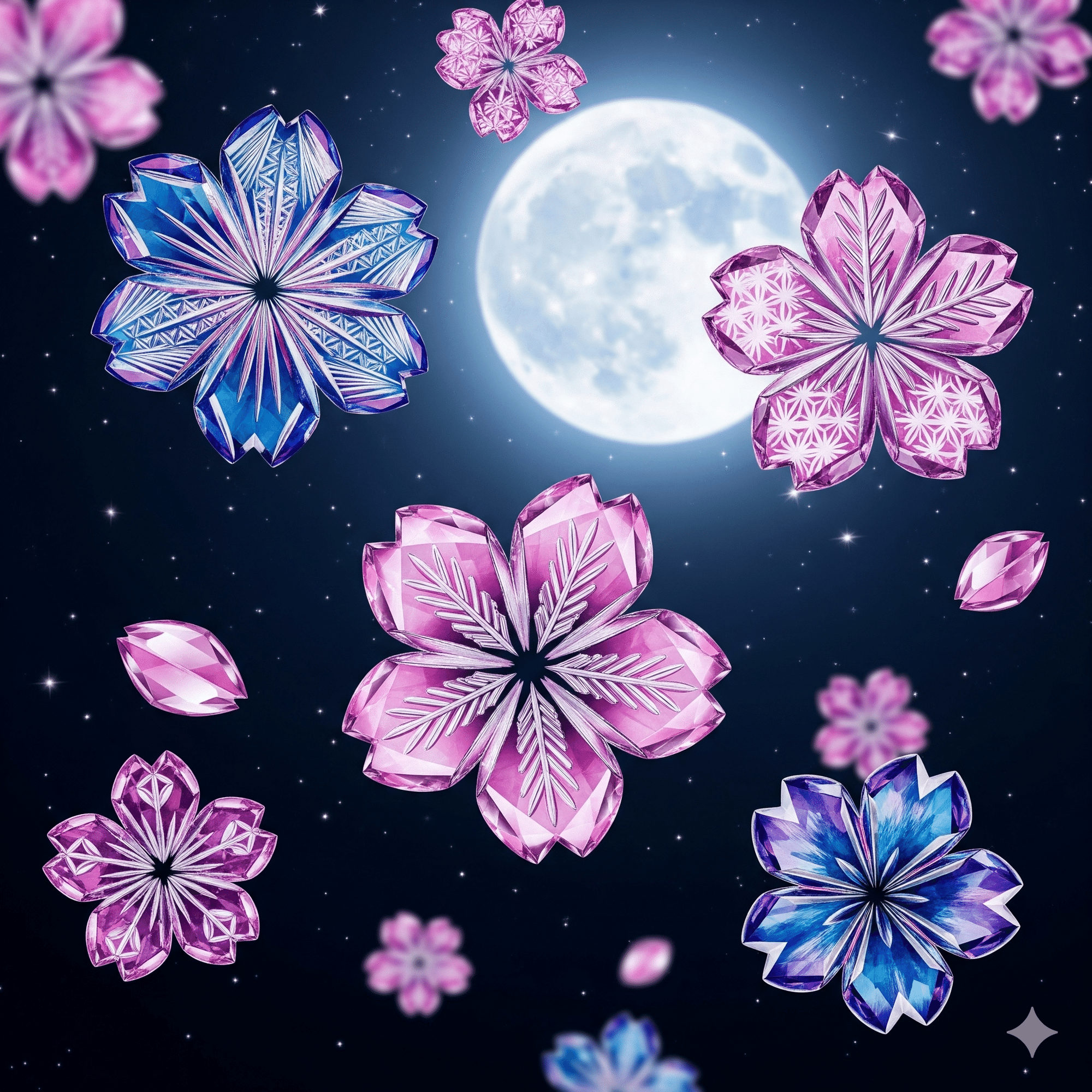 GPT-5&Gemini】江戸切子 × 日本の雅なモチーフ～光と静けさ～｜メイシン