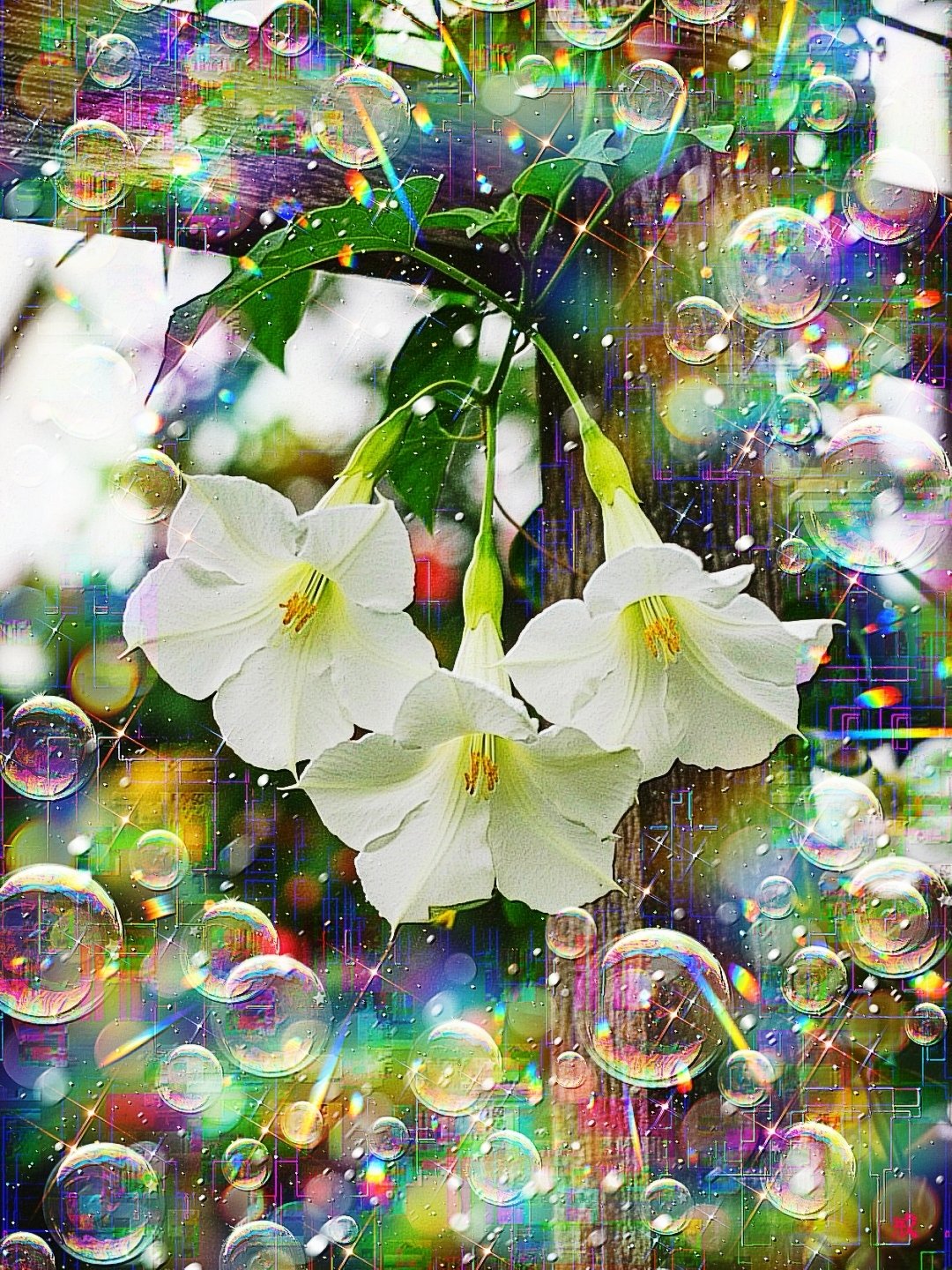 作品: a-2472 家族の朝に淡く輝く蛍火の花 Memories in Bloom