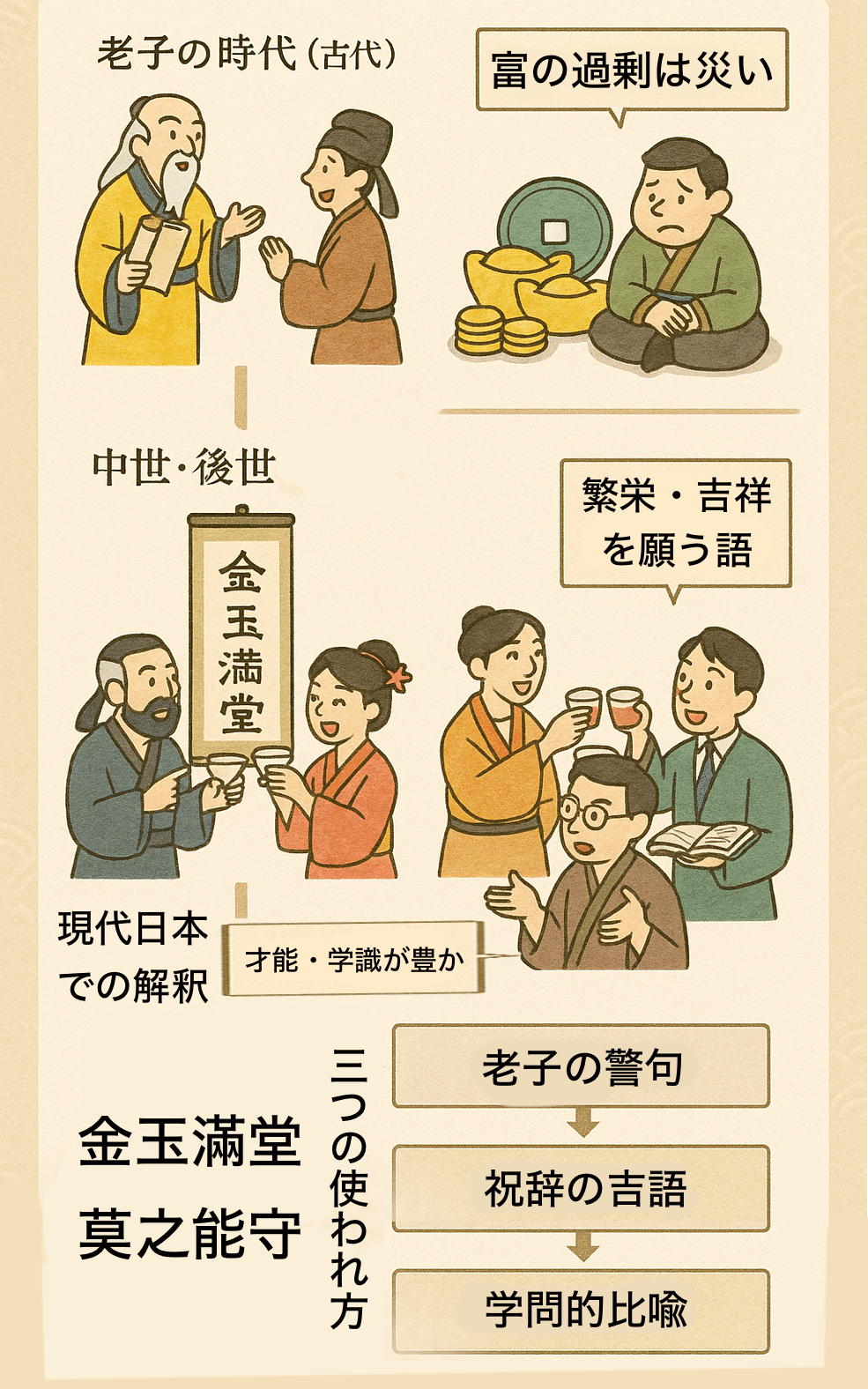四字熟語「金玉満堂（きんぎょくまんどう）」のある骨董からくり錠前 金玉満堂【きんぎょくまんどう】の意味と使い方や例文（出典
