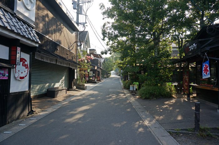 朝の湯布院湯の坪街道