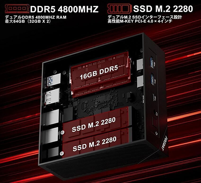 ミニPC Firebat Ryzen 5 6600H 16gb AutoCad/Rhino ミニPC Firebat Ryzen 5 6600H 16gb AutoCad/Rhino