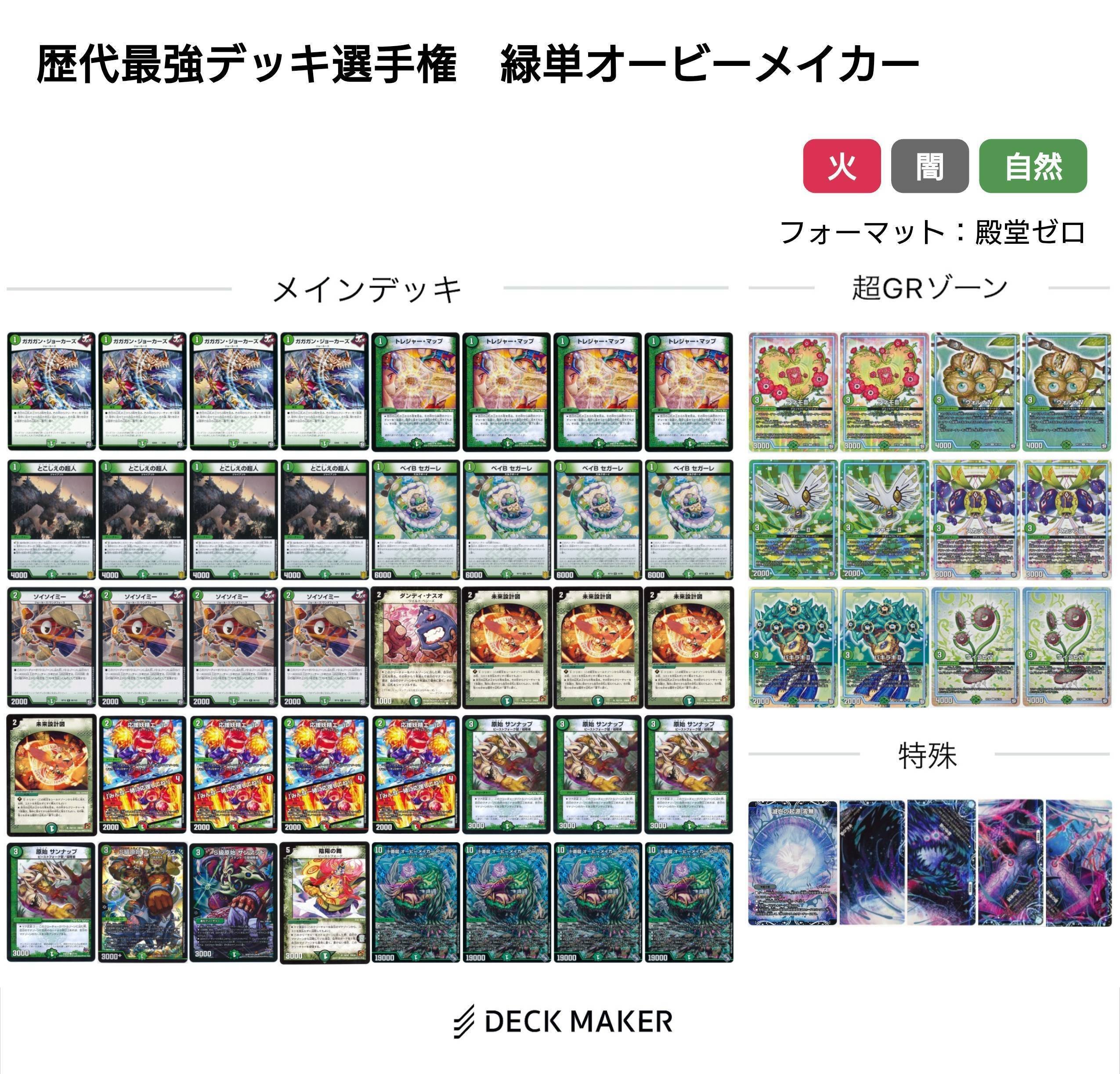 オービーメイカー（緑単、アナカラー）【デュエマ歴代最強デッキ