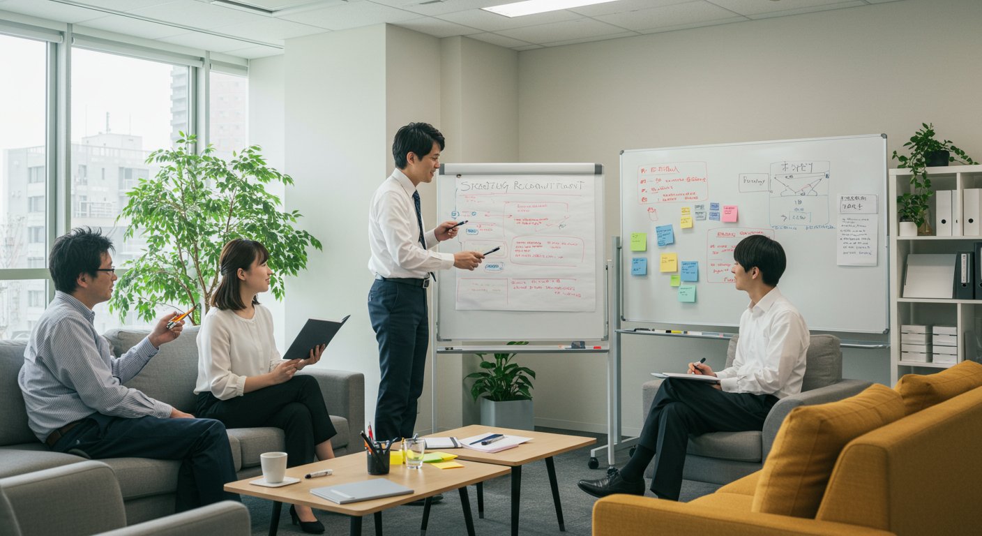 戦略的な採用計画を立てる様子