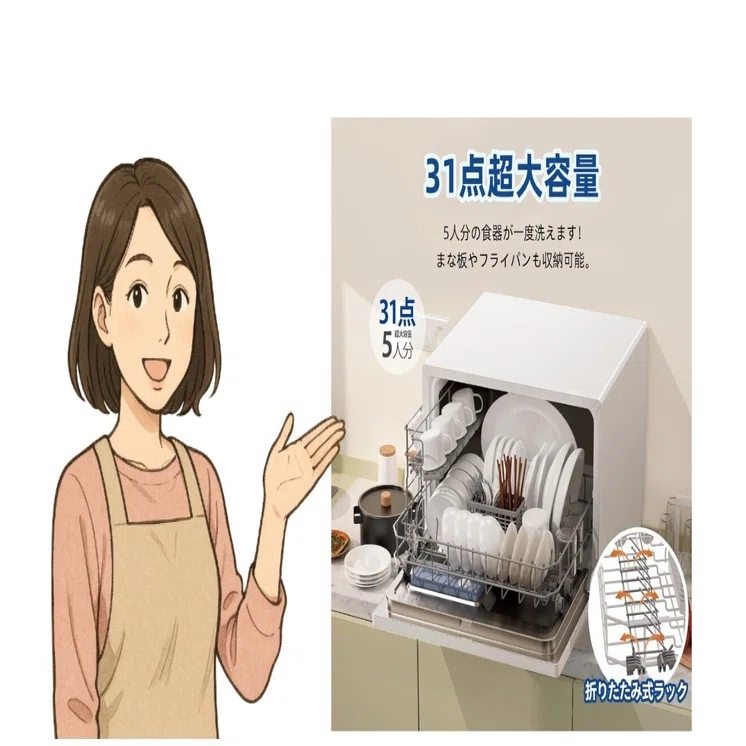 工事不要！おすすめ食洗器「SAMKYO食器洗い乾燥機家庭用2～5人用 