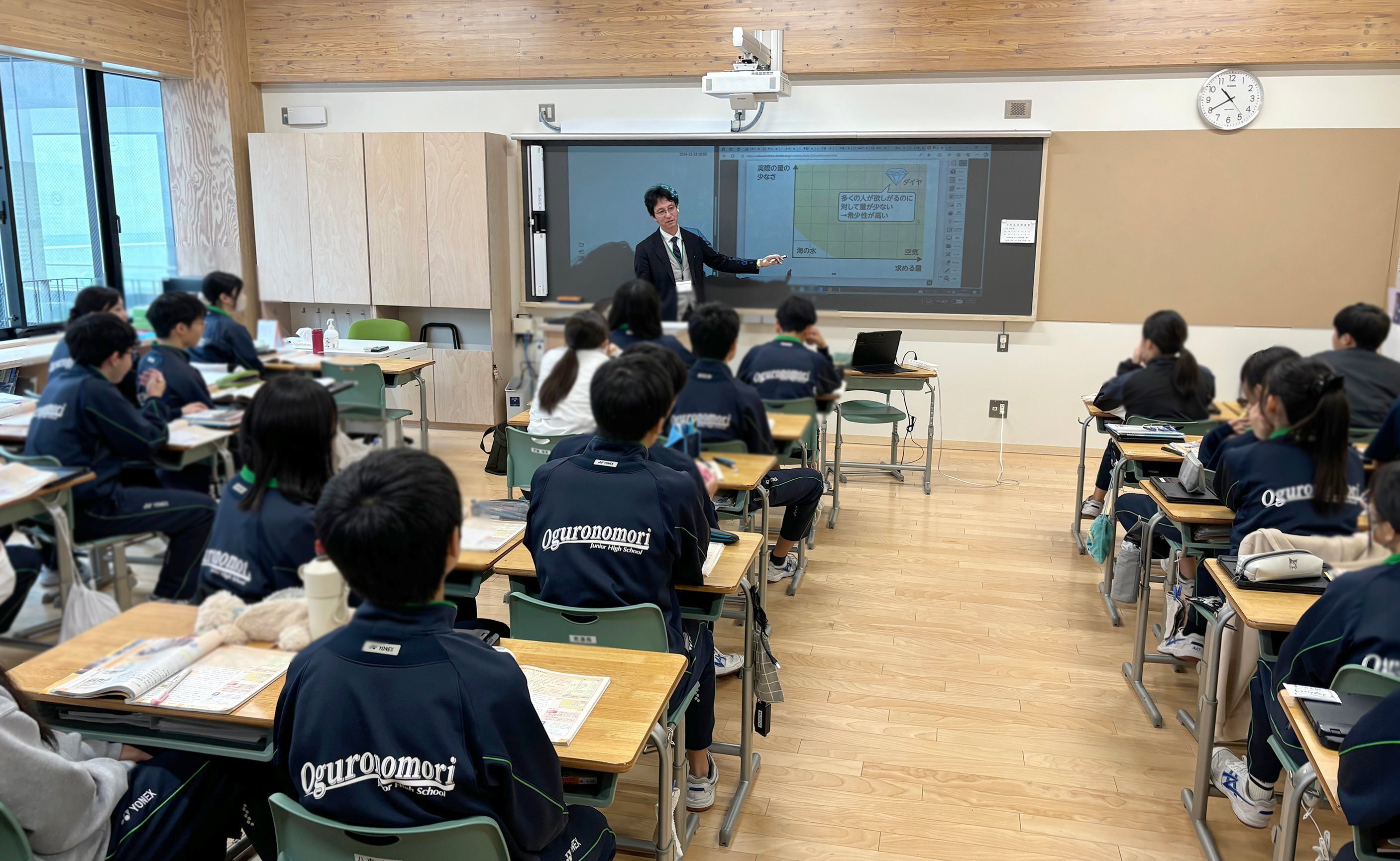 流山市立おおぐろの森中学校、電子黒板