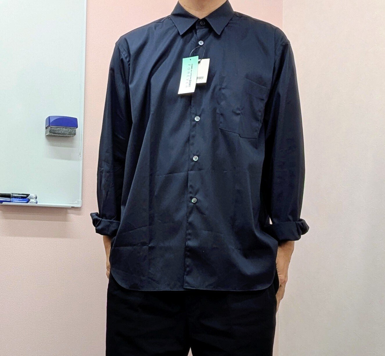 コムデギャルソンシャツ　フォーエバー　ワイドクラシック　ネイビー コム デ ギャルソン シャツ FOREVER ワイドクラシック 【これ