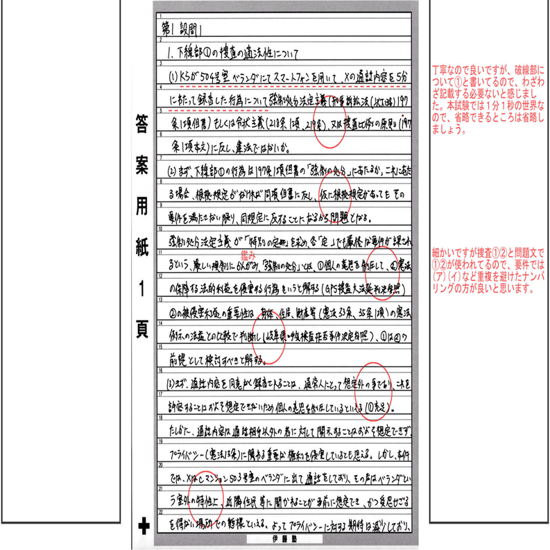 伊藤塾予備試験論文模試 全国1位答案！（全科目）｜リケハシ