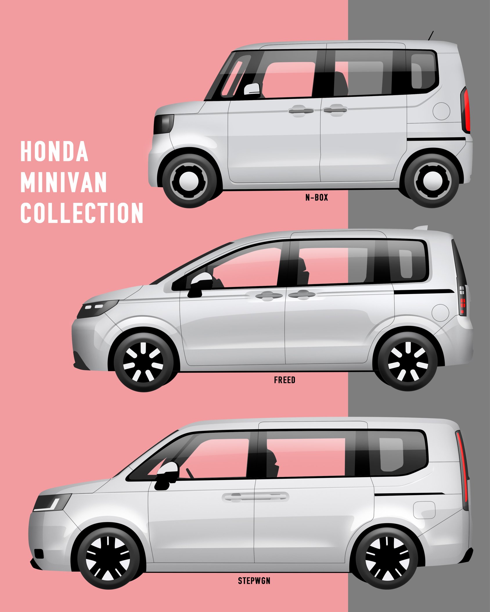 ホンダ・N-BOX、フリード、ステップワゴンのミニマルなデザイン、好き