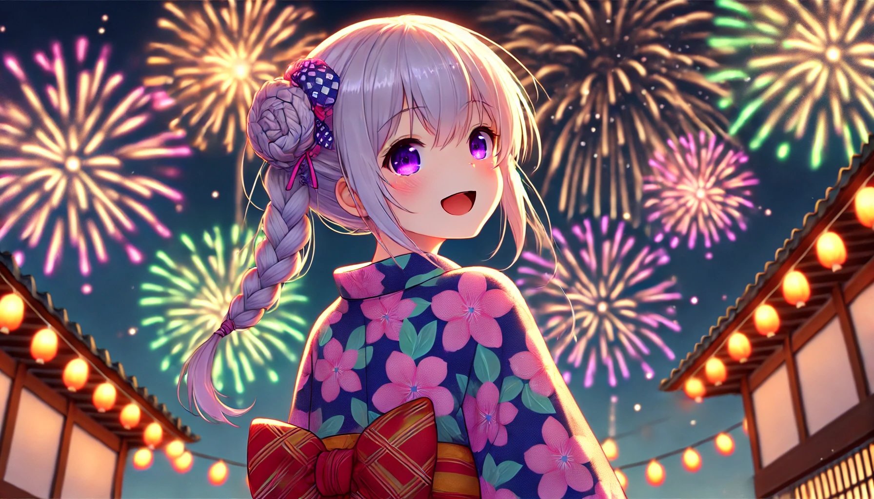 AIイラスト】8月おわり（花火編）｜石木