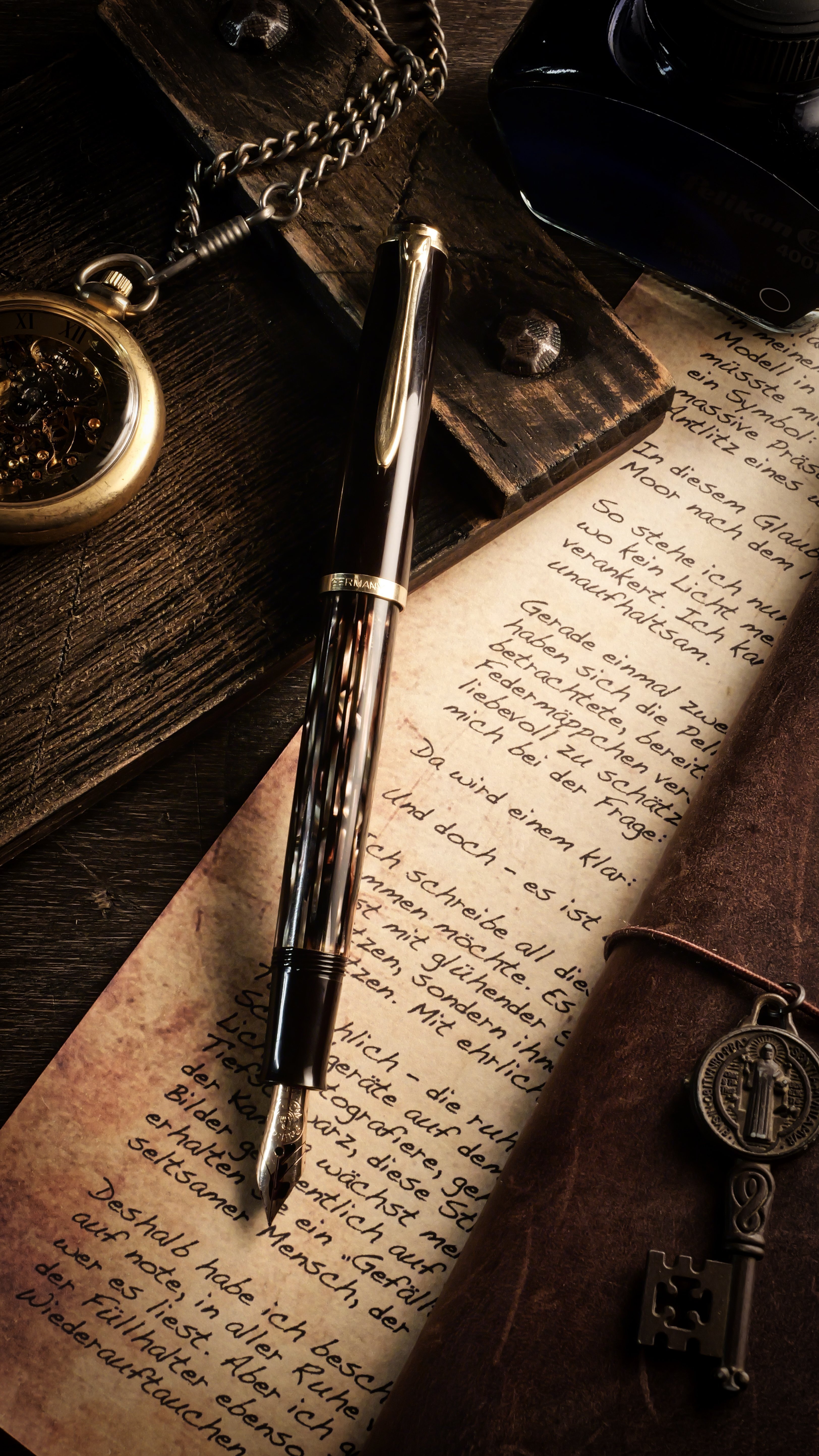 ペリカン　茶縞　400NN 万年筆 中古)Pelikan ペリカン 万年筆 #400NN 茶縞 EF（商品ID