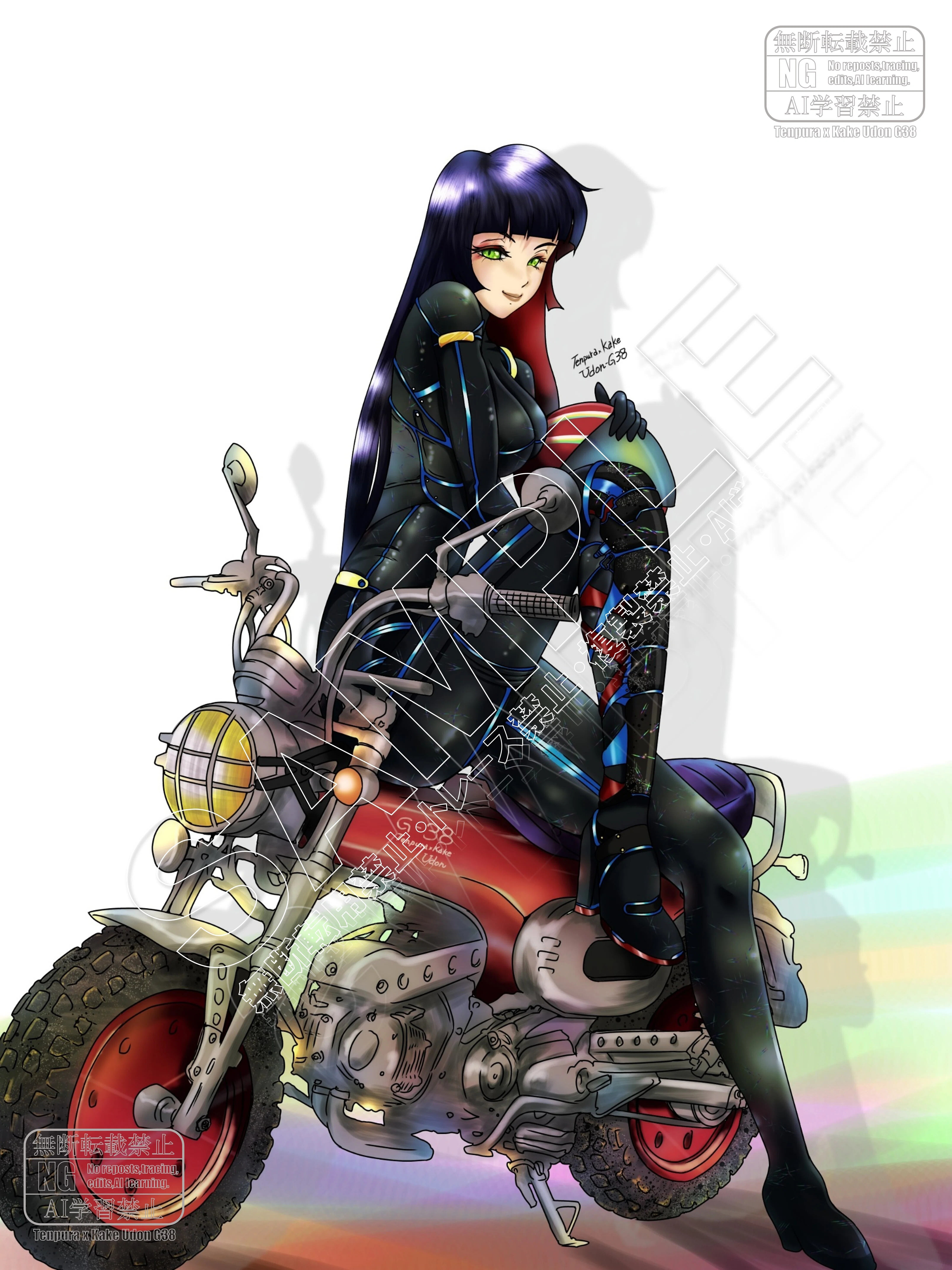 イラスト日記＃056】『バイクとお姉さん』／趣味のイラスト三年目