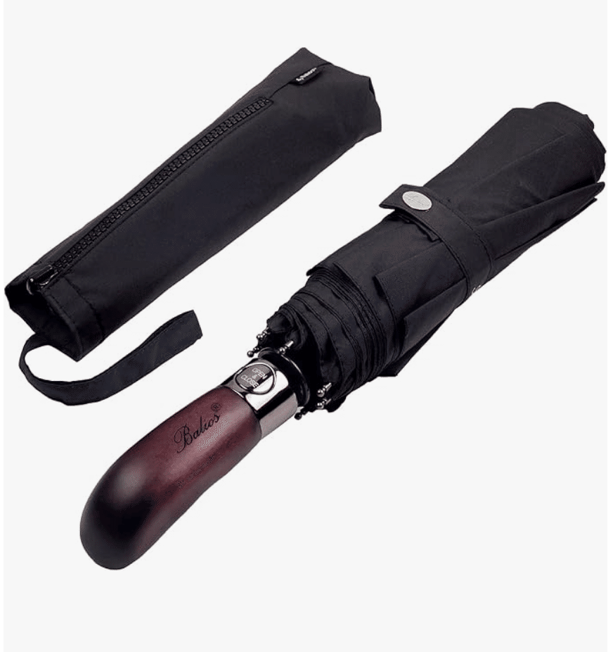 ピアレス 木ハンドル 傘 ネイビー 英国製 日傘 長傘 小さめ 二重張り